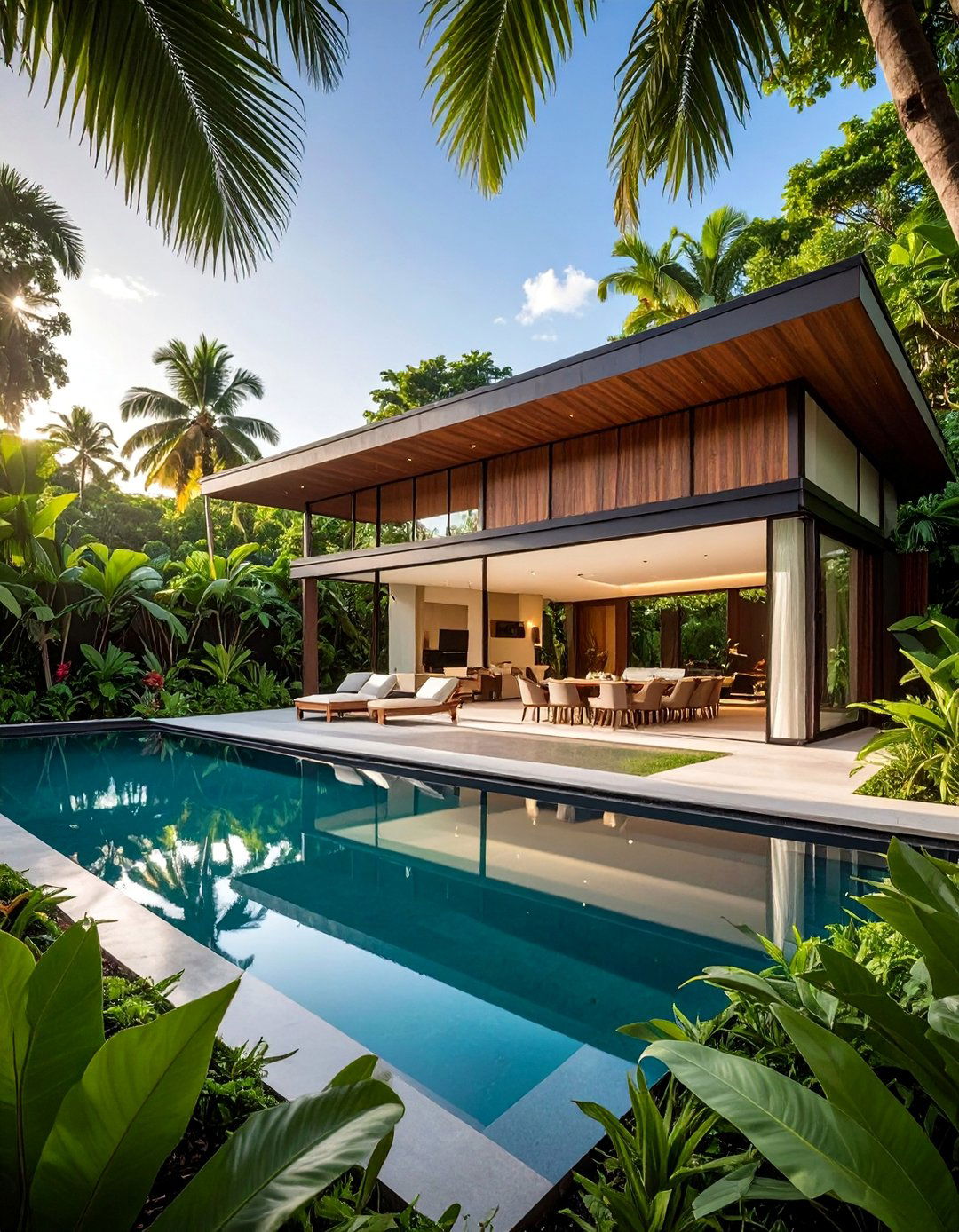 Contemporary Tropical Exterior with Open Air Concepts - 20 Aesthetic House Exterior Ideas to Boost Curb Appeal