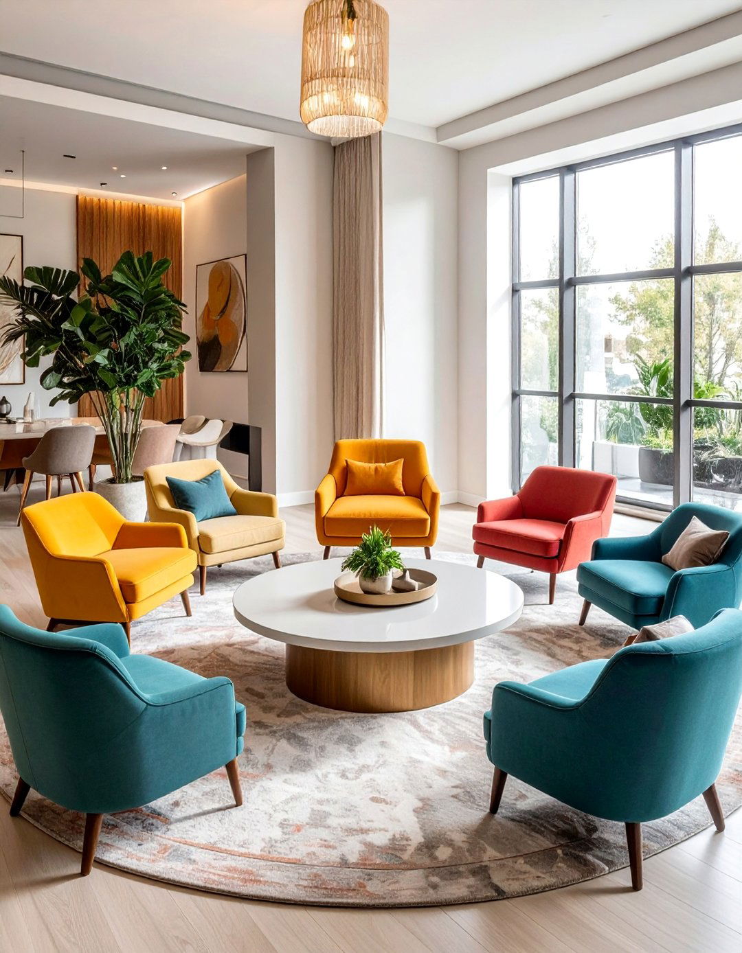 Conversation Circle Seating - 25 Functional Living Room Layout Ideas