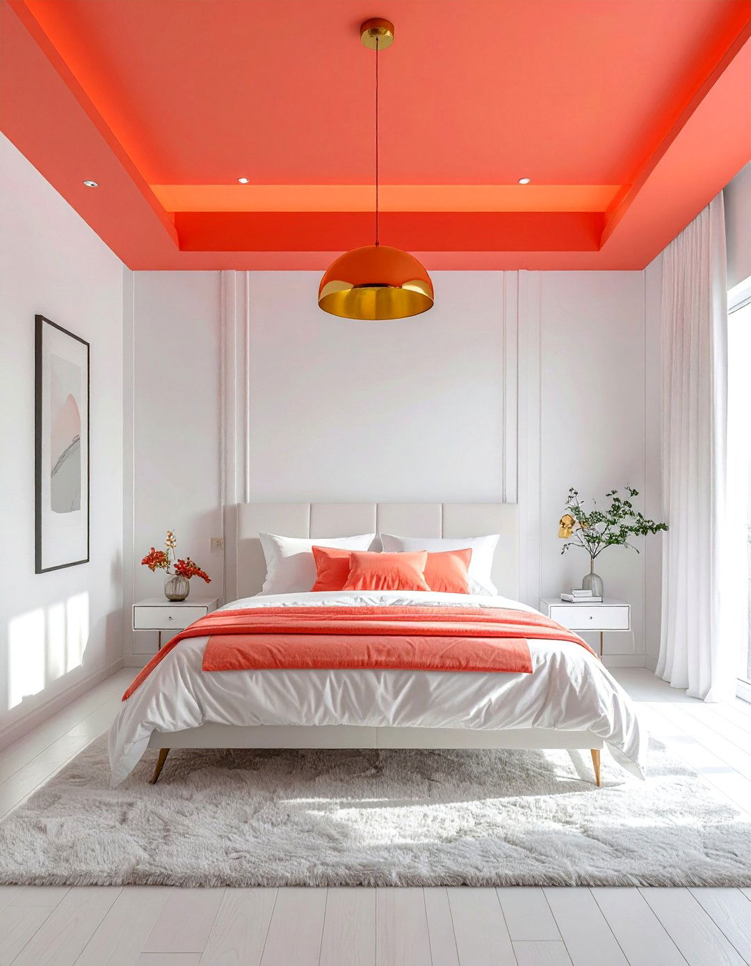 Coral Painted Bedroom Ceiling - 25 Coral Bedroom Ideas for a Fresh and Vibrant Look