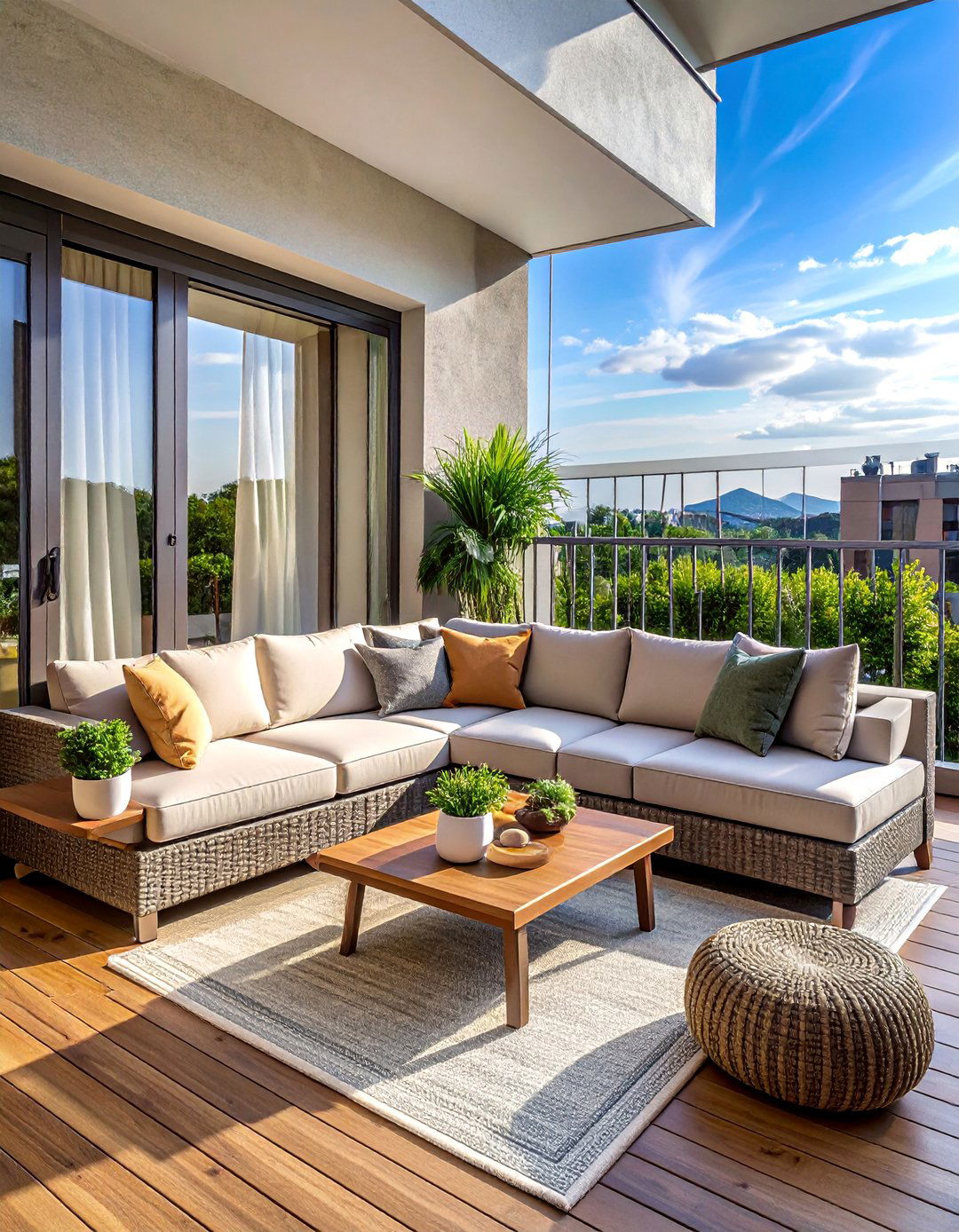 Corner Sectional Outdoor Sofas - 25 Balcony Seating Ideas for Small Outdoor Spaces