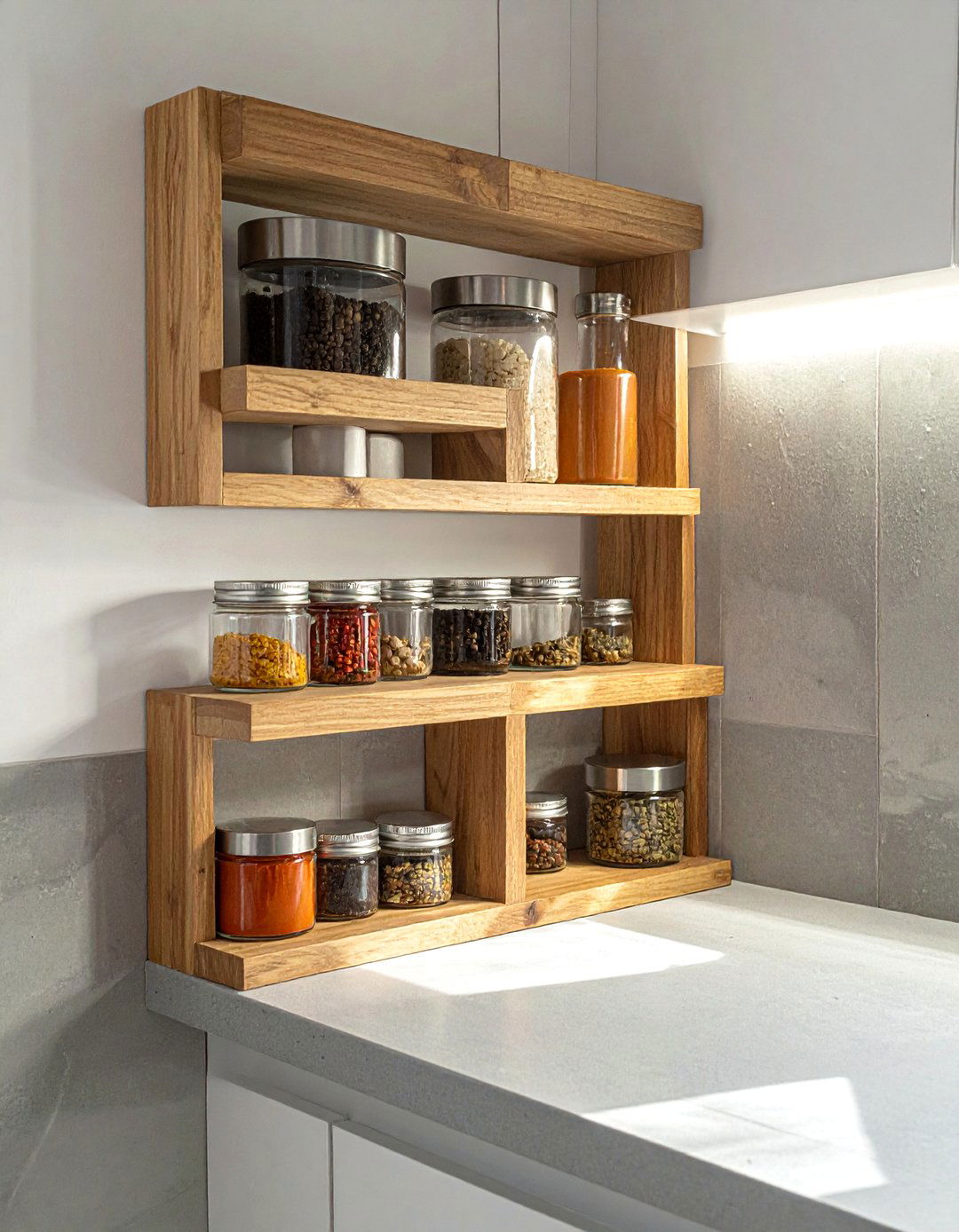 Corner Wall Mounted Spice Rack - 40 Creative Spice Rack Ideas for Organized Kitchens