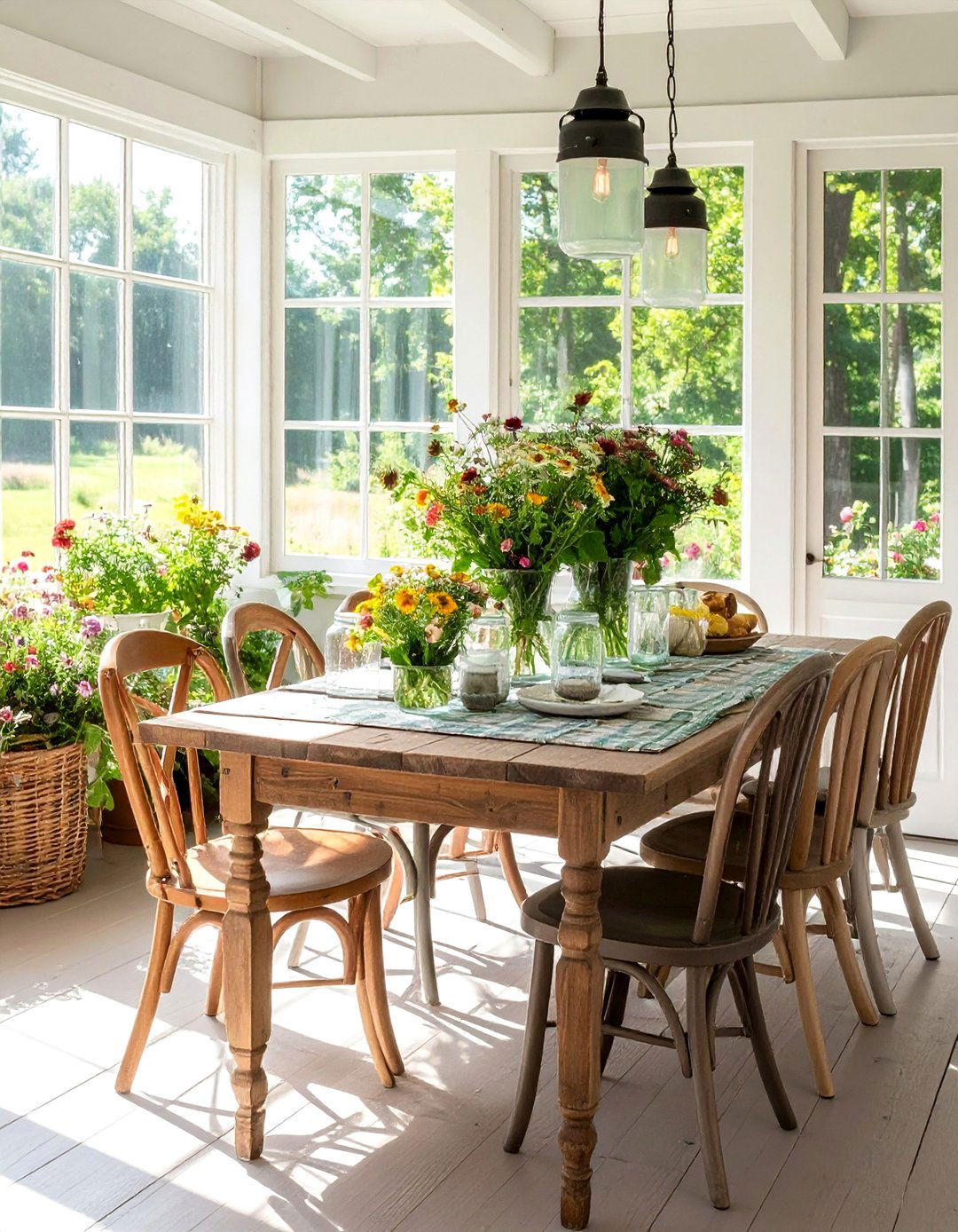 Cottage Core Sunroom Dining - 25 Sunroom Dining Room Ideas for a Bright Space