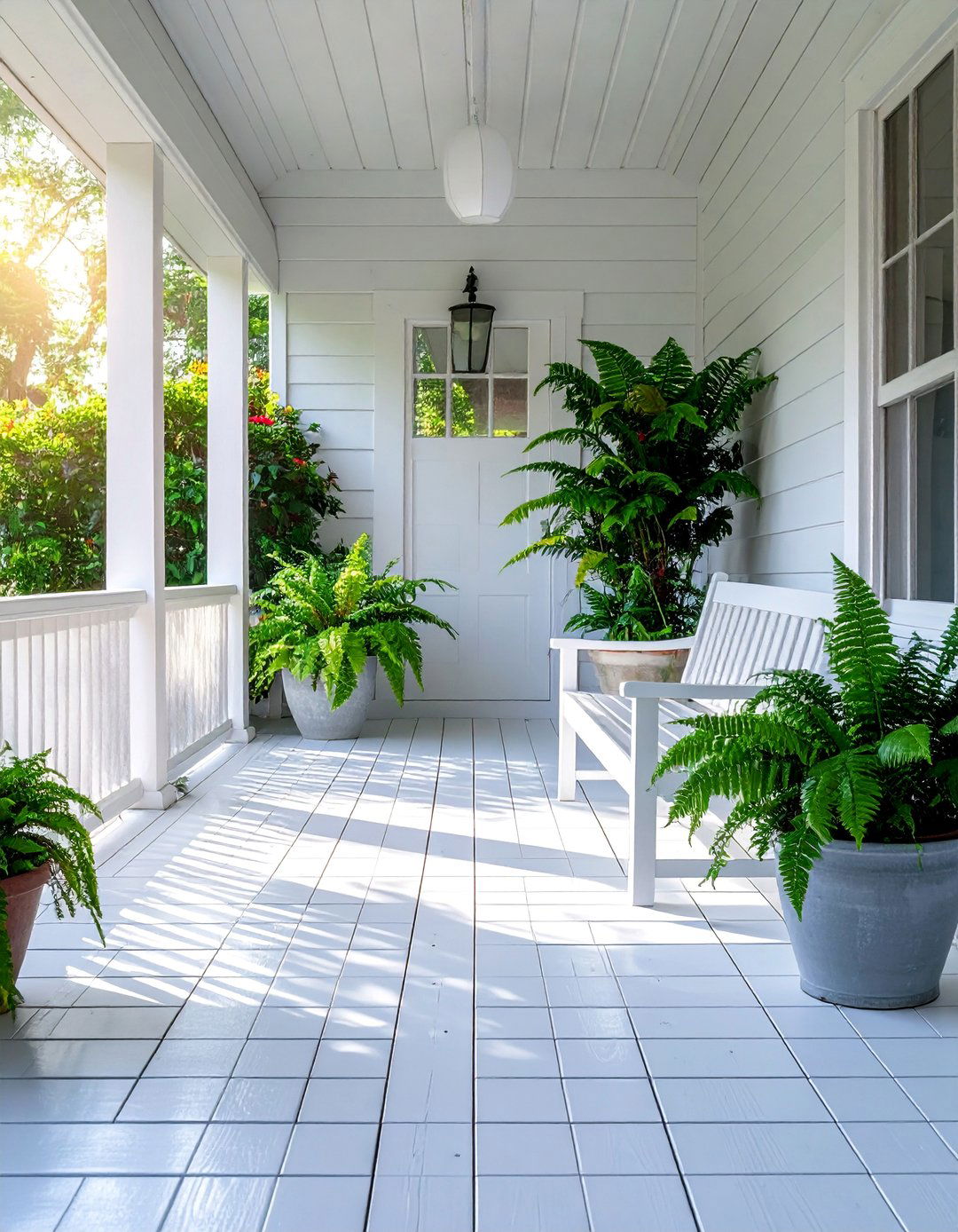Cottage Front Porch with a Painted Wood Floor - 15 Creative Cottage Front Porch Ideas for Cozy Homes