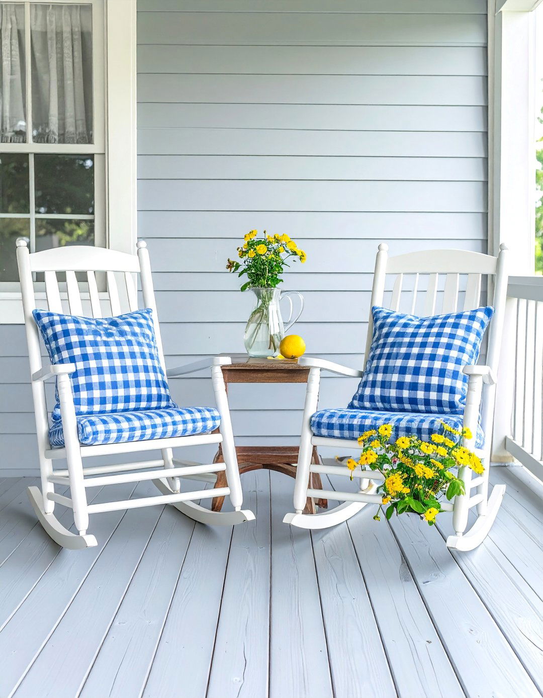 Cottage Front Porch with a Pair of Wicker Rocking Chairs - 15 Creative Cottage Front Porch Ideas for Cozy Homes