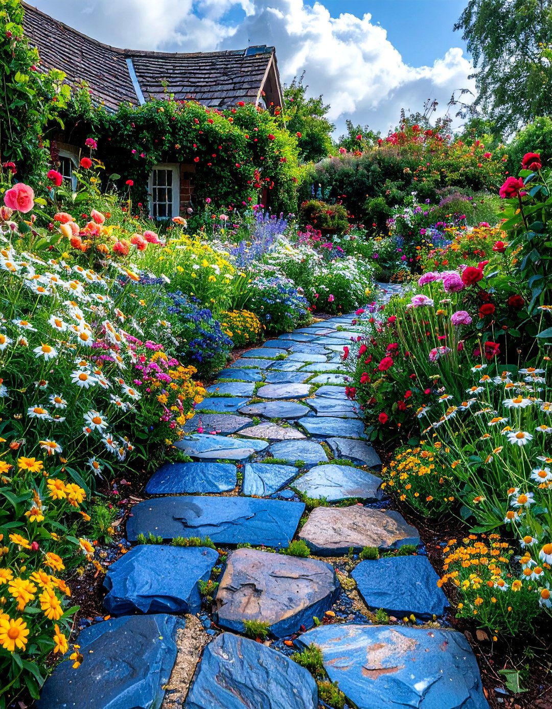 Cottage Garden Bluestone Walkway - 15 Bluestone Walkway Ideas for a Stunning Garden Path