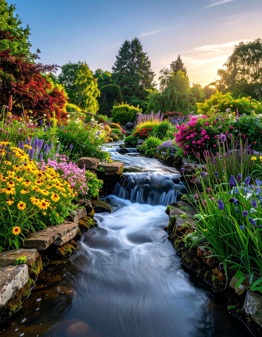 Cottage Garden Trickling Stream - 15 Pondless Waterfall Ideas for Low-Maintenance Beauty