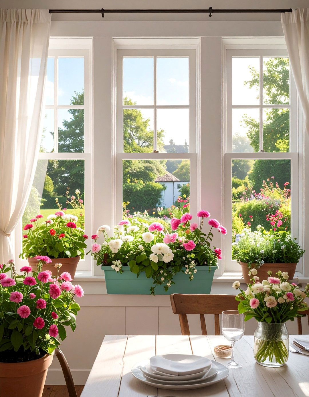 Cottage Garden Window Boxes - 30 Cottagecore Dining Room Ideas for a Cozy and Charming Space