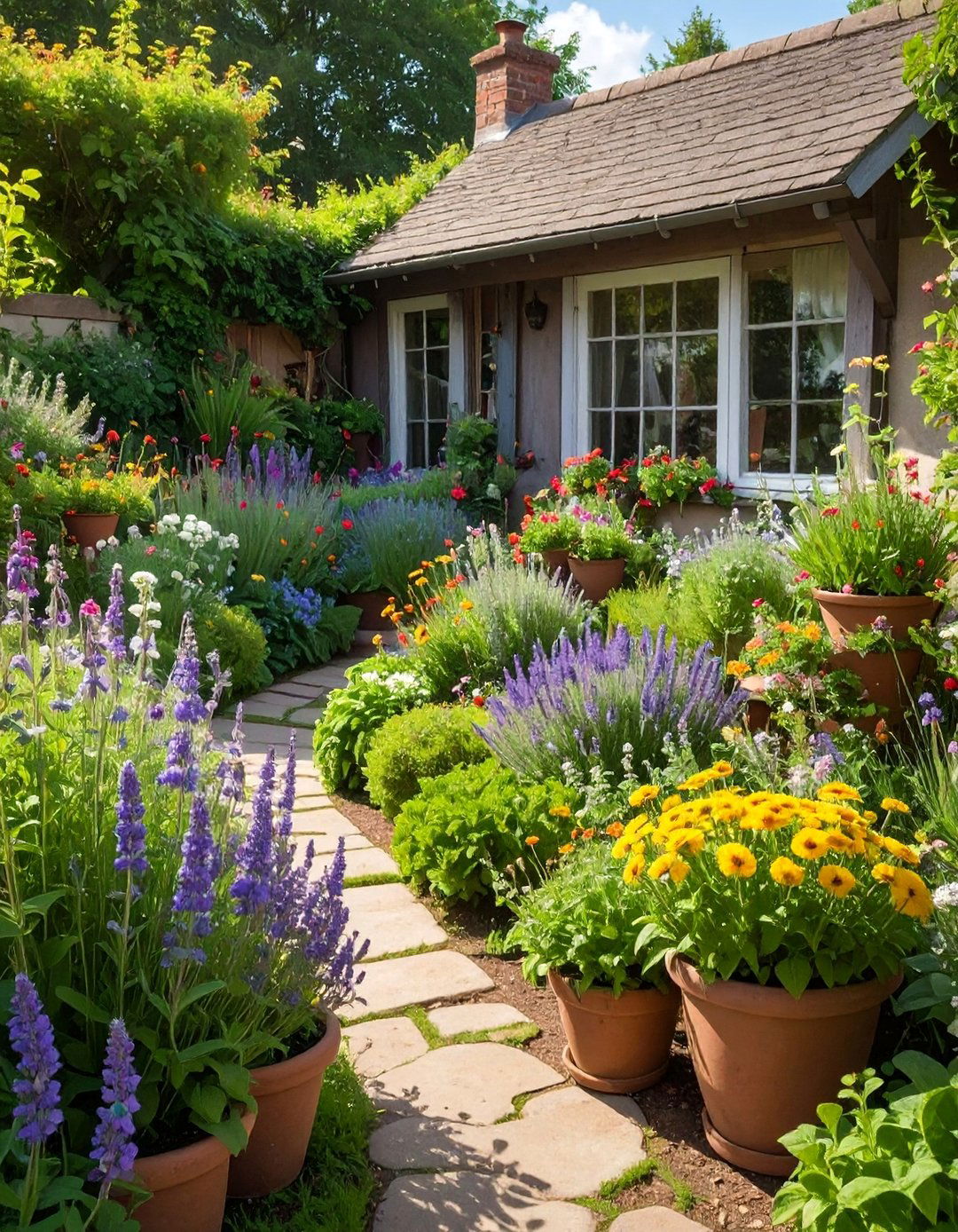 Cottage Herb Kitchen Garden - 25 Aesthetic Garden Ideas for a Beautiful Outdoor Space