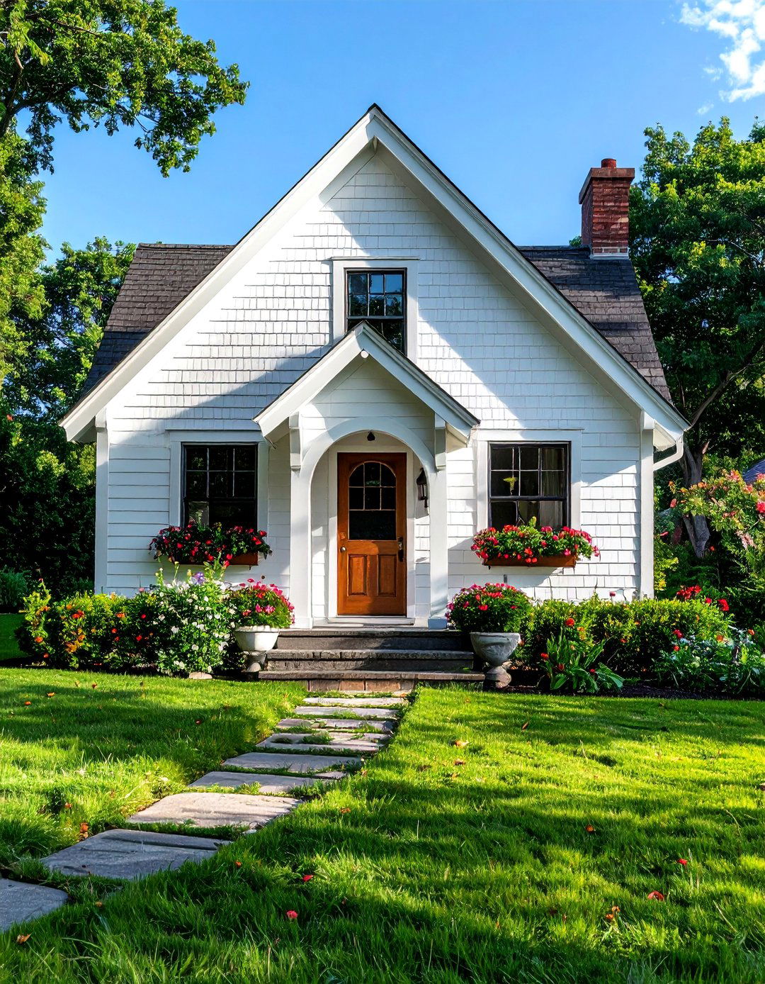 Cottage Style White Siding House - 20 White Siding House Designs for a Clean and Timeless Exterior