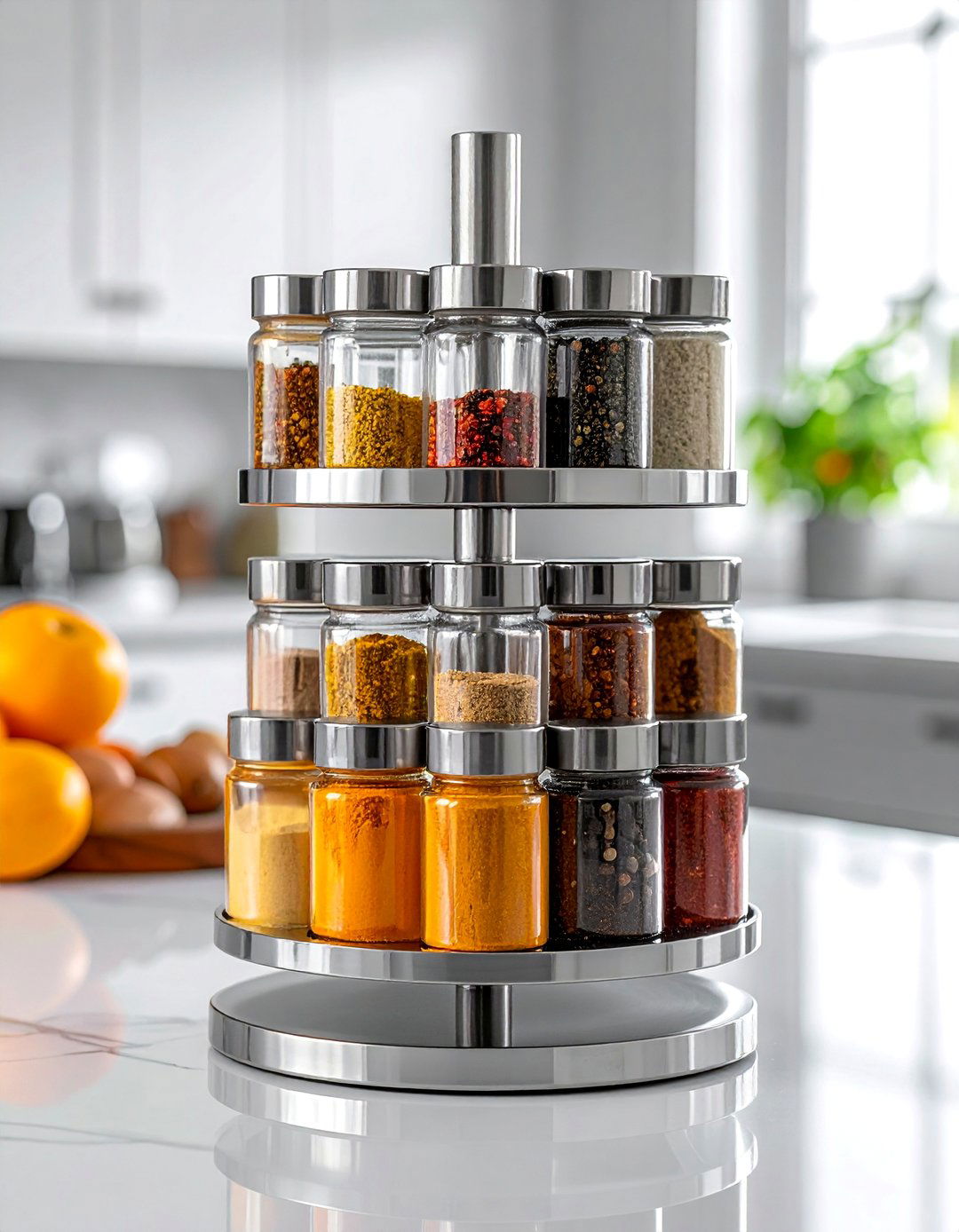 Countertop Revolving Spice Rack - 40 Creative Spice Rack Ideas for Organized Kitchens