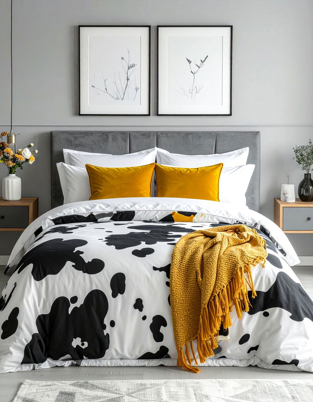 Cow Print Bedding Set - 15 Cow Print Room Decor Ideas for a Fun and Unique Space