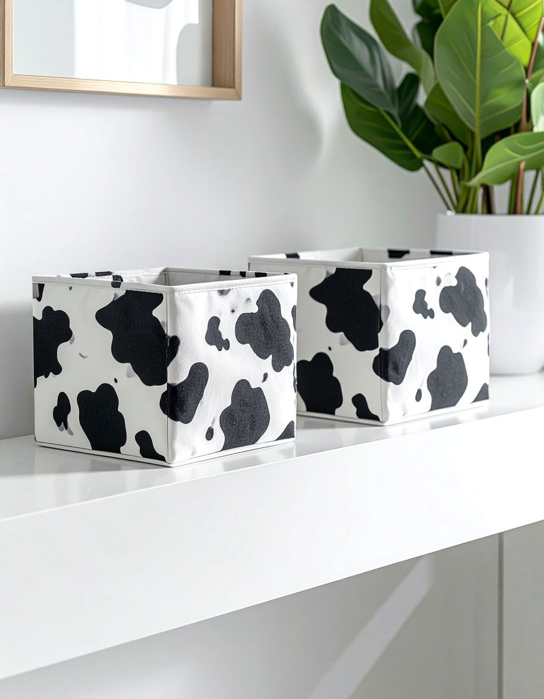 Cow Print Storage Baskets - 15 Cow Print Room Decor Ideas for a Fun and Unique Space