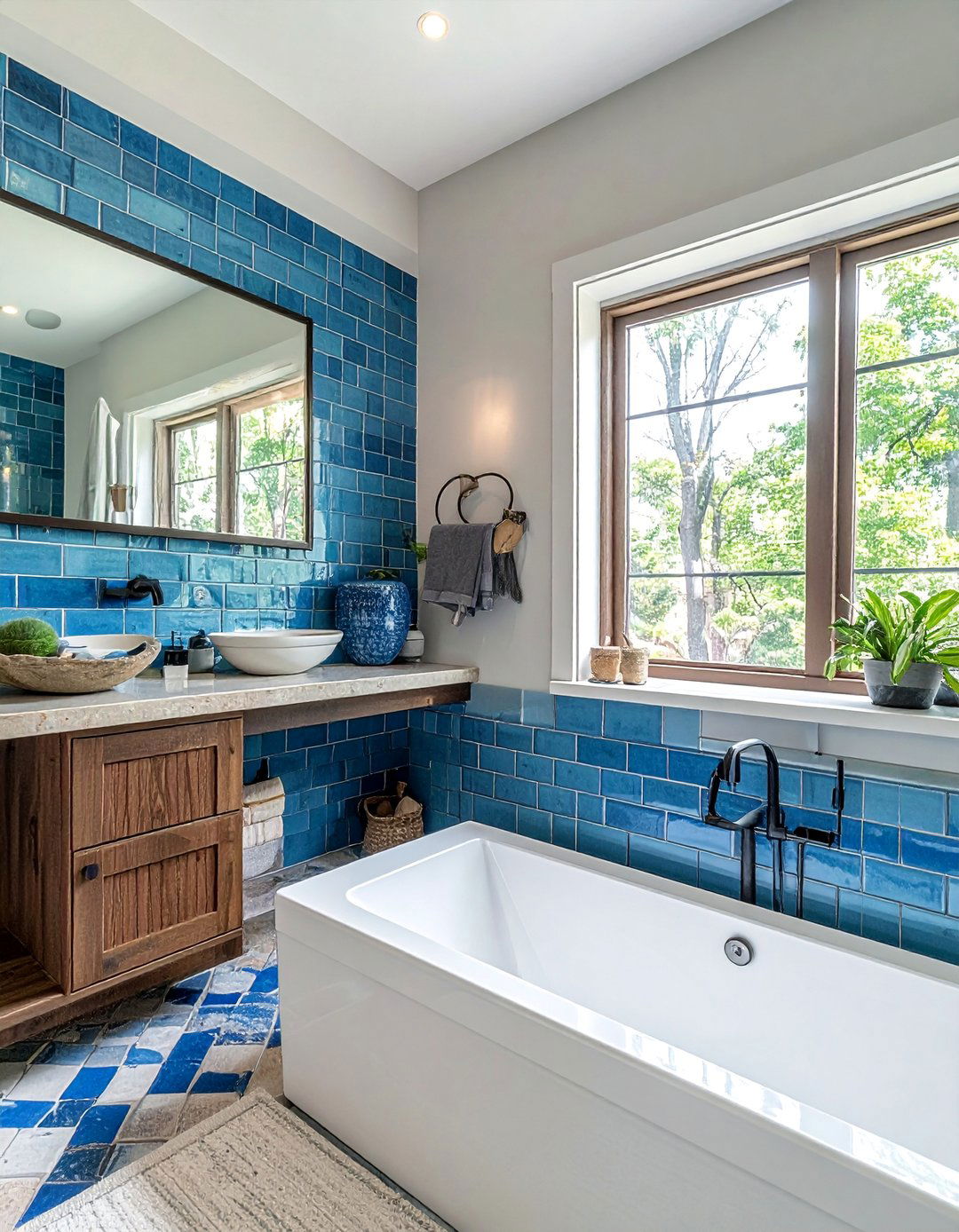 Craftsman Bathroom Featuring Handmade Ceramic Tiles - 30 Craftsman Bathroom Ideas for a Classic Design
