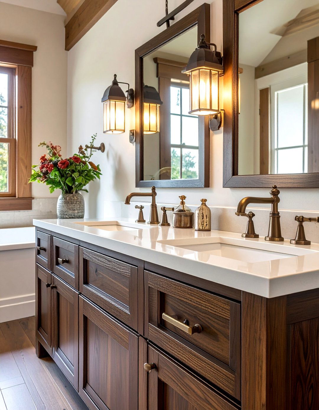 Craftsman Bathroom with Oil Rubbed Bronze Fixtures - 30 Craftsman Bathroom Ideas for a Classic Design