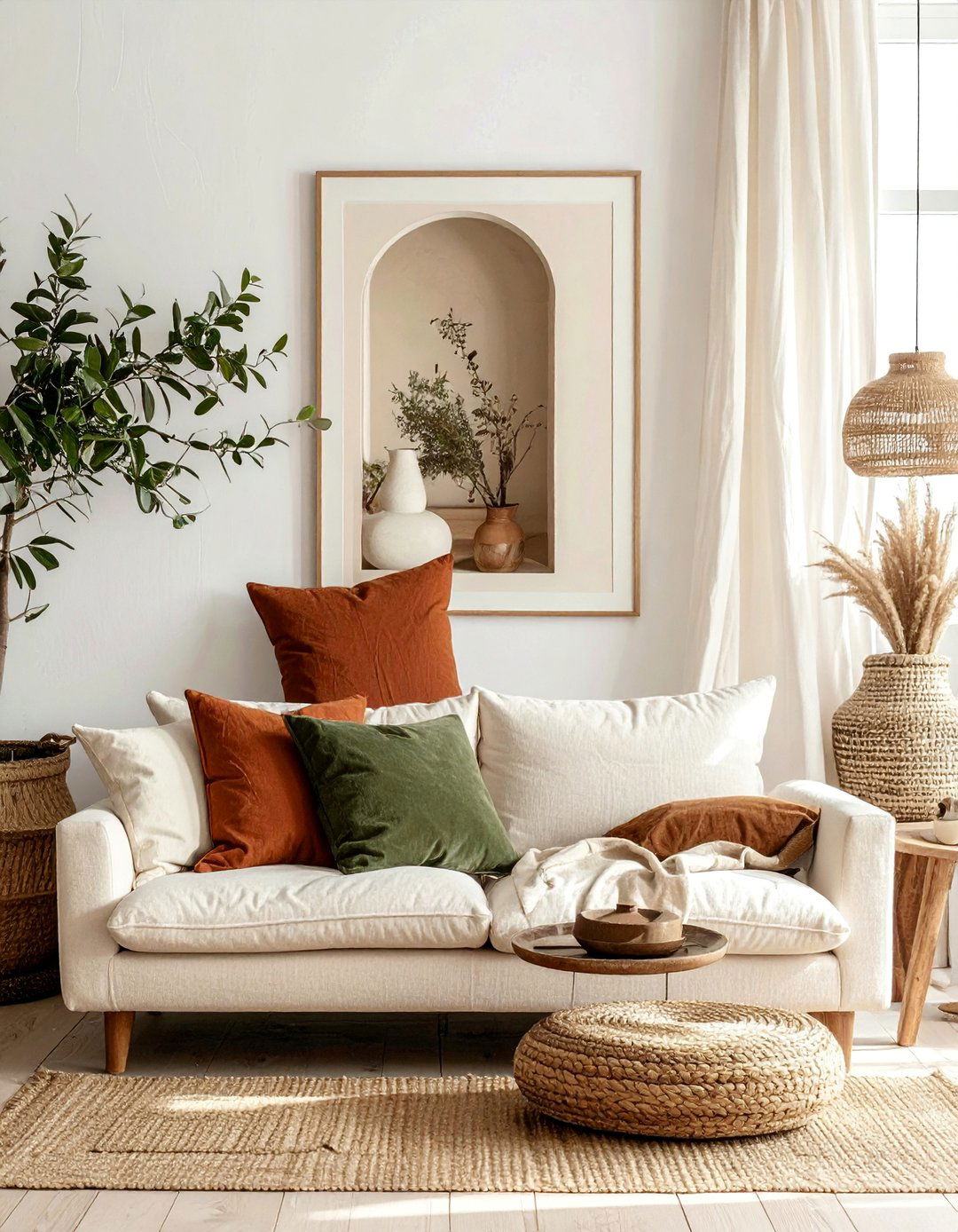 Cream Couch Living Room with Earthy Tones - 20 Cream Couch Living Room Ideas for a Cozy Space