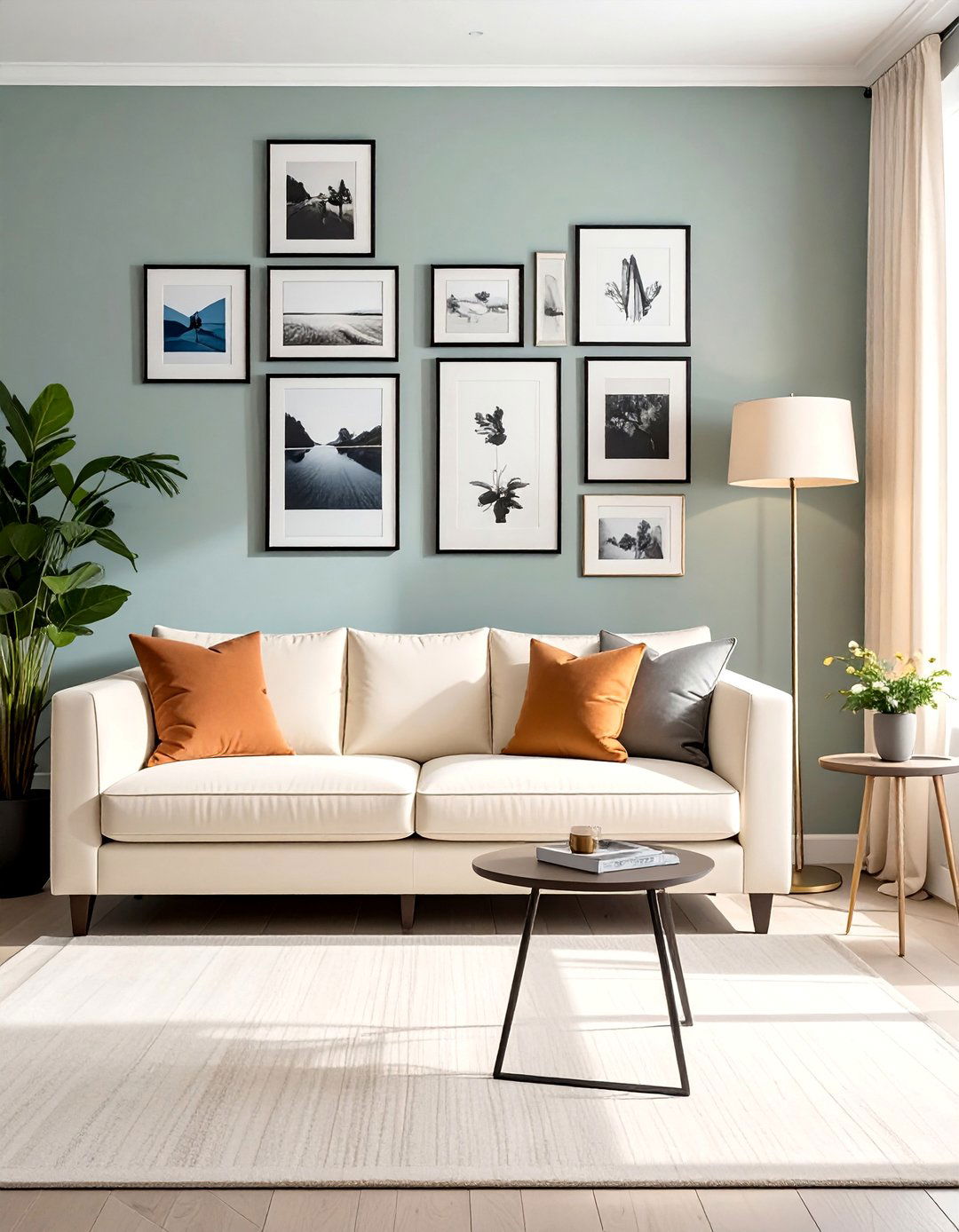 Cream Couch Living Room with a Gallery Wall - 20 Cream Couch Living Room Ideas for a Cozy Space