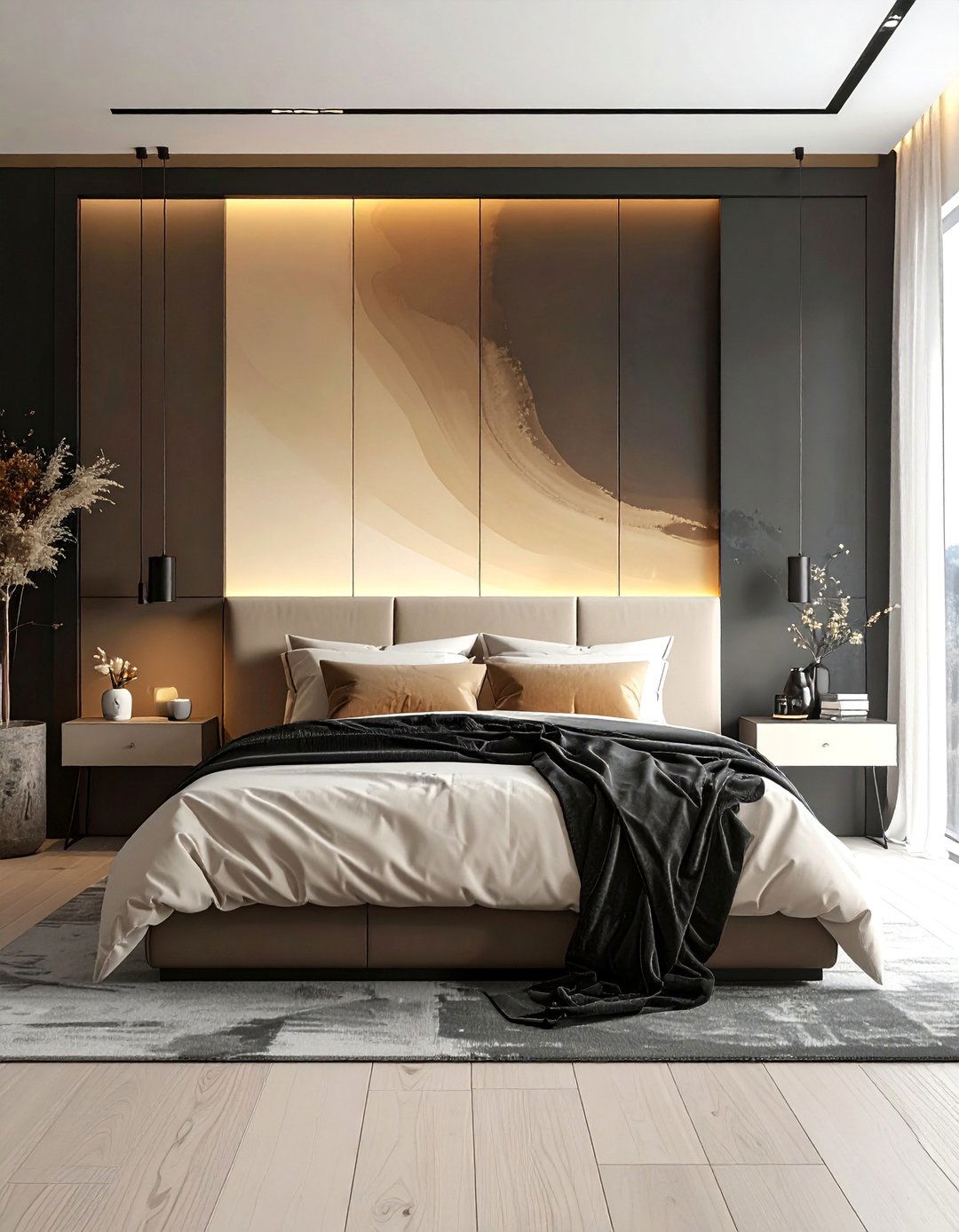 Cream and Black Ombre Effect - 35 Cream and Black Bedroom Ideas for Elegant Style