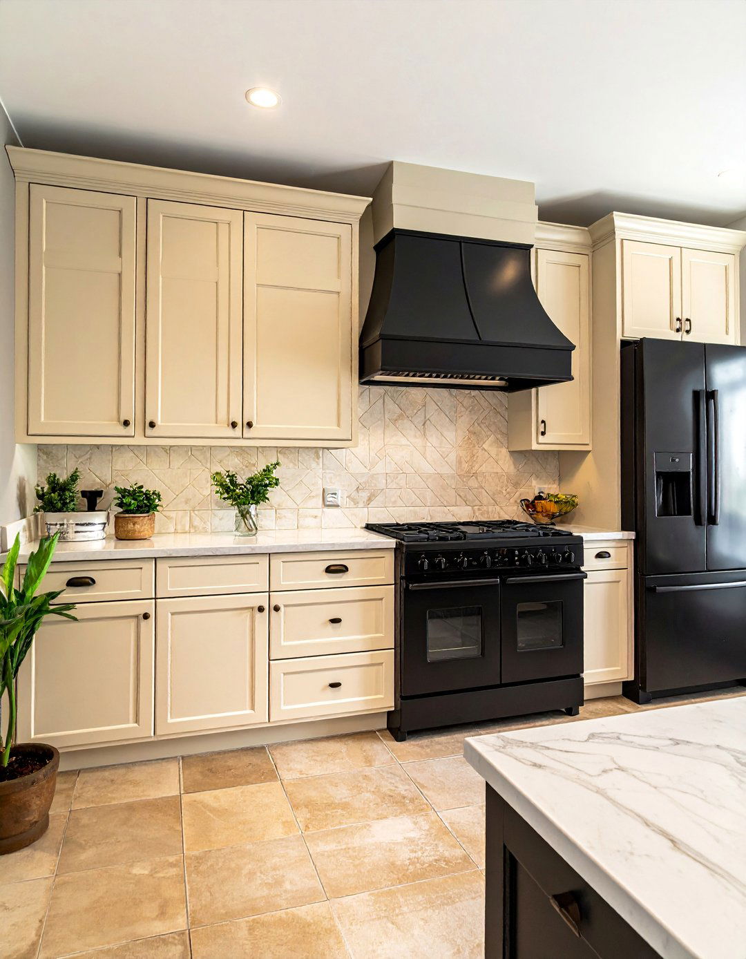 Cream or Off White Cabinets With Black Appliances - 20 What Color Cabinets Go With Black Appliances Ideas