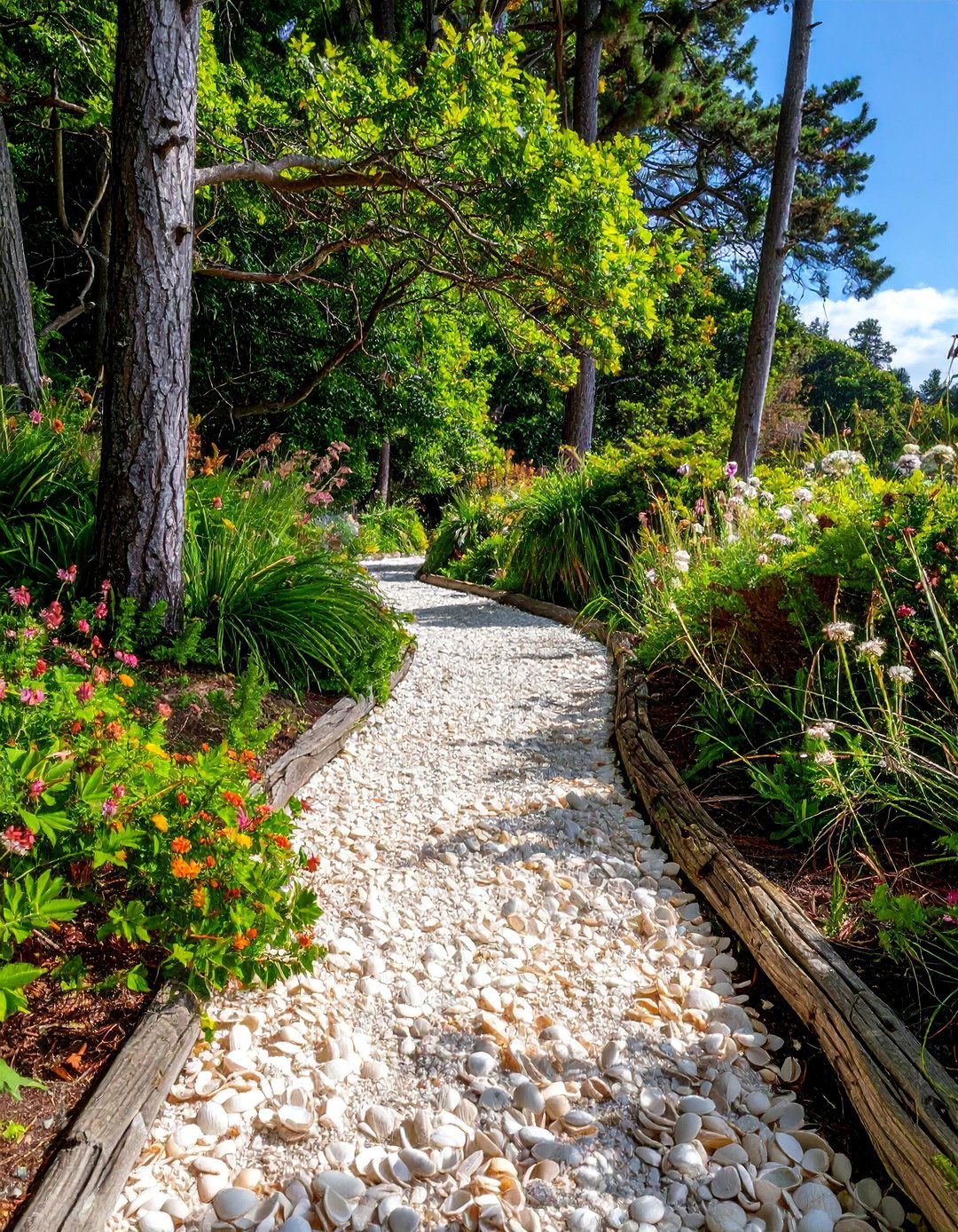 Crushed Shell Coastal Woodland Path - 20 Woodland Garden Path Ideas for a Natural and Serene Look