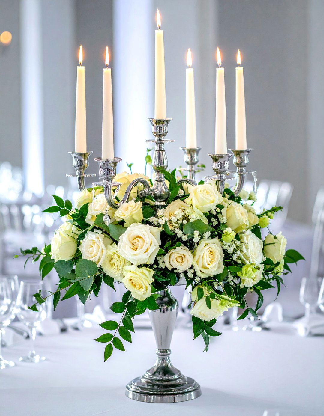 Crystal Candelabra Elegance - 30 Rehearsal Dinner Centerpiece Ideas for a Memorable Event