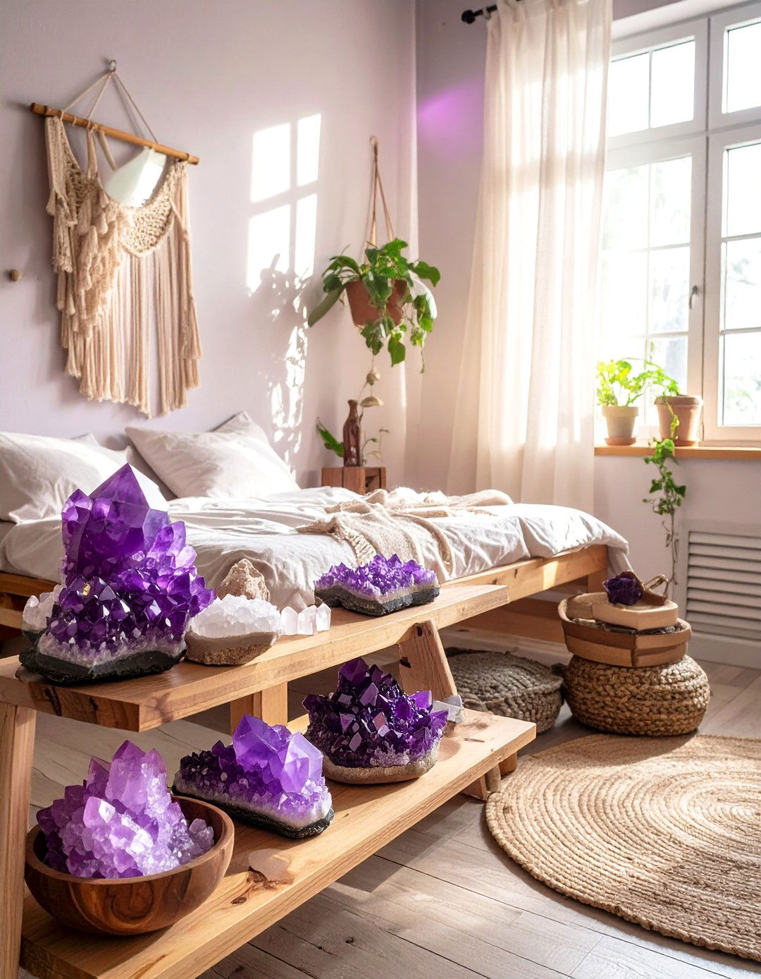 Crystal Energy Displays - 25 Hippie Bedroom Ideas for a Bohemian Retreat