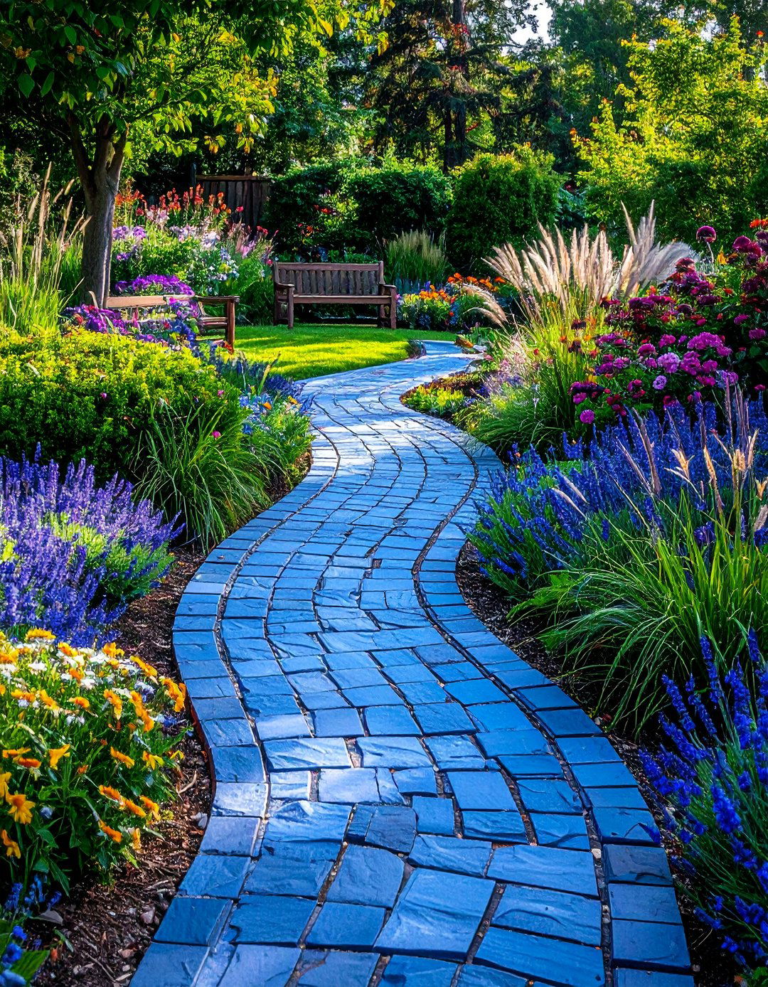 Curved Bluestone Walkway - 15 Bluestone Walkway Ideas for a Stunning Garden Path