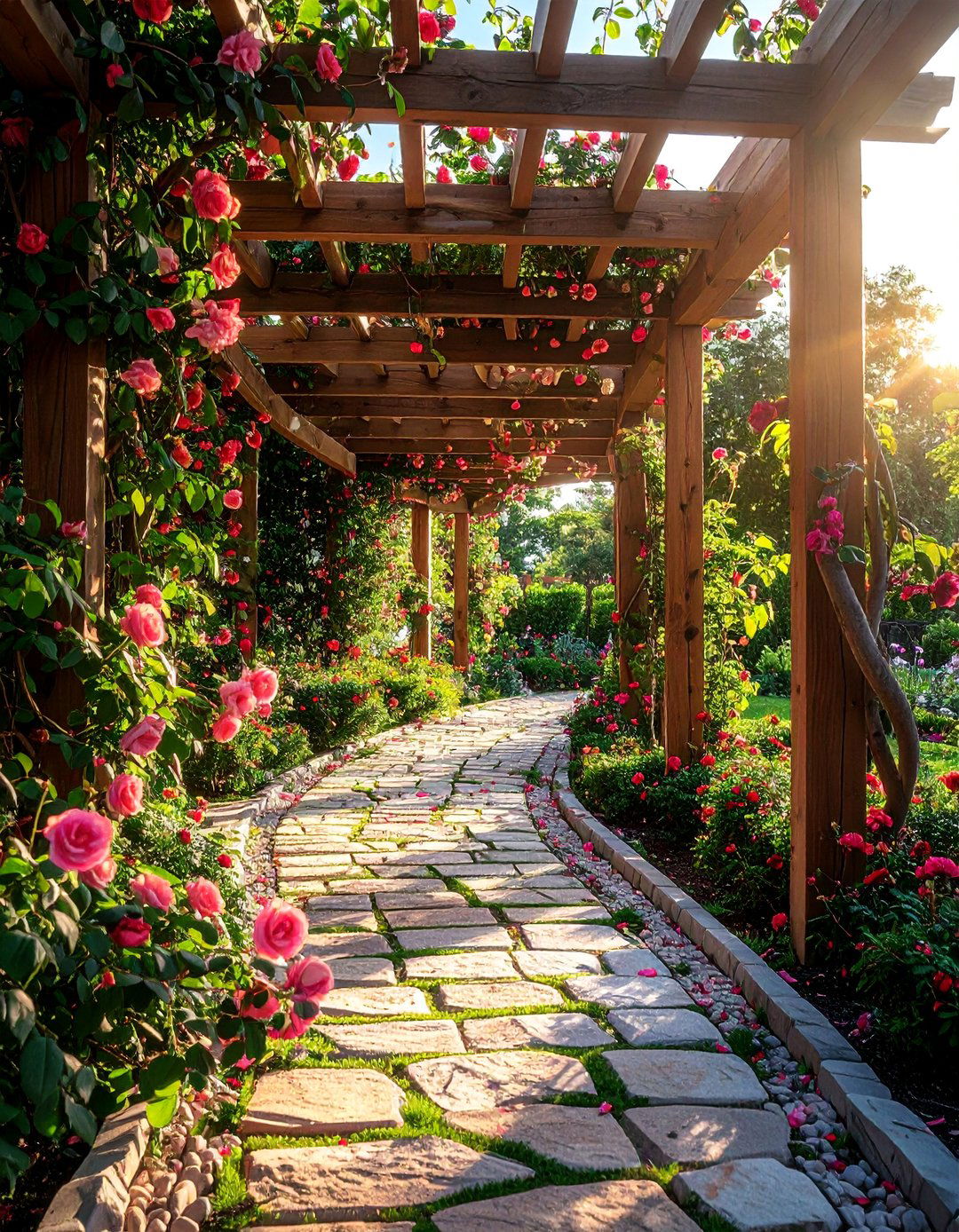 Curved Pergola Following Garden Pathways - 40 Patio With a Pergola Ideas for Outdoor Living Spaces