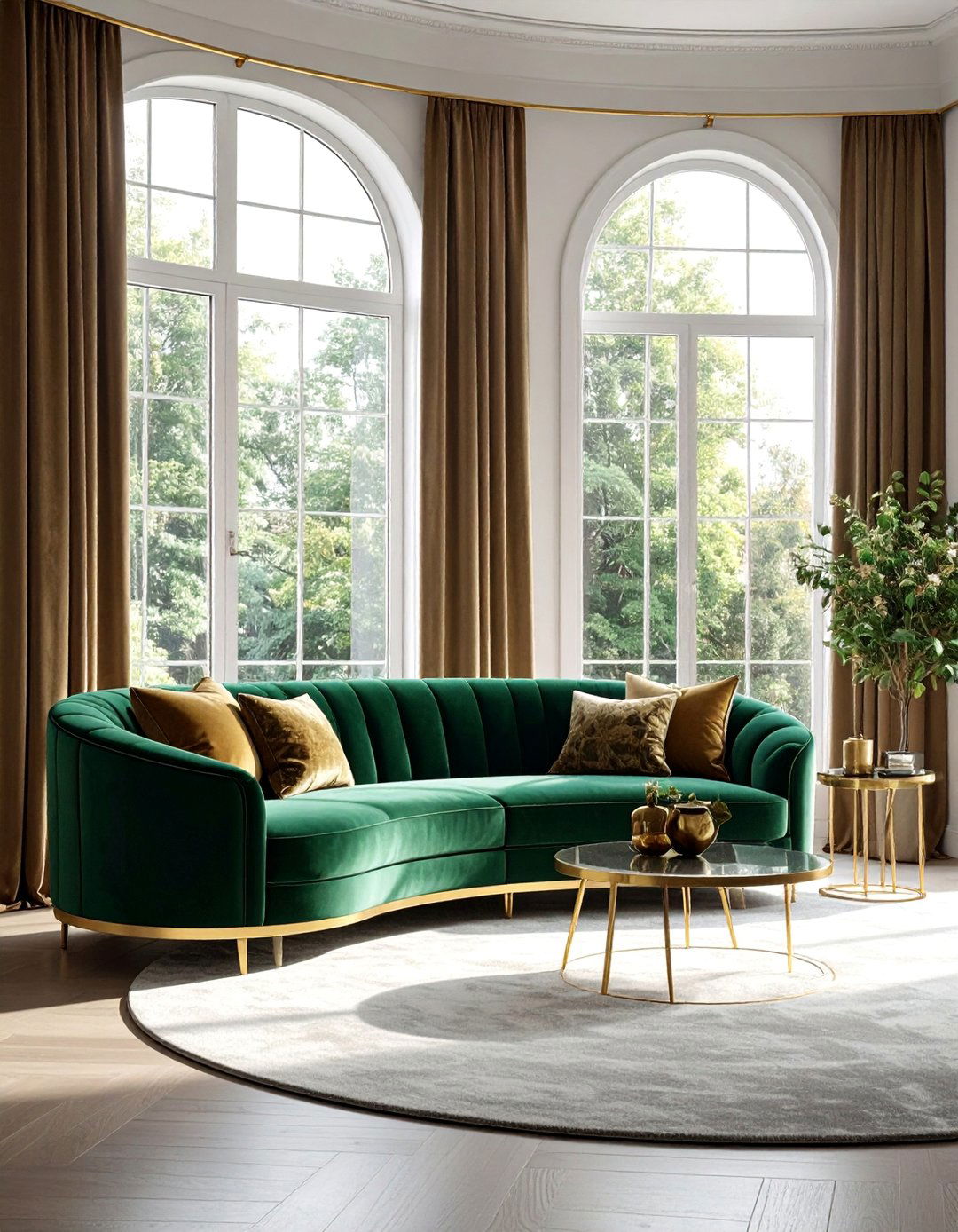 Curved Sofa for Bay Window Embrace - 20 Couch in Front of Window Ideas for Bright Spaces