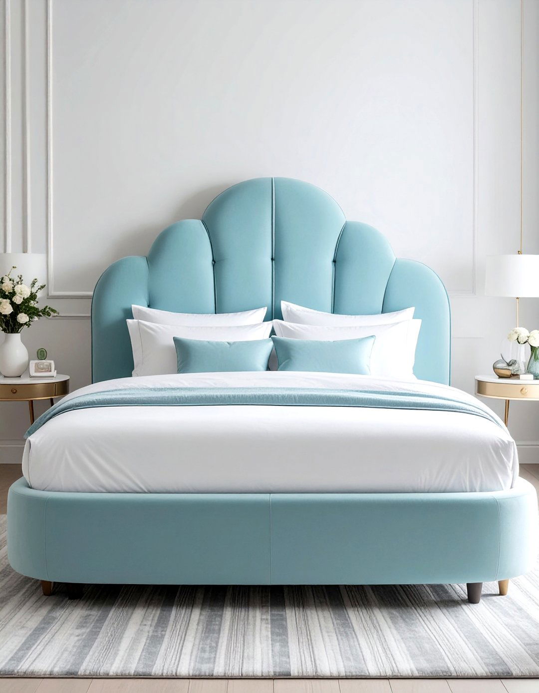 Curved and Upholstered Headboard - 25 Danish Pastel Room Ideas for a Soft, Minimalist Aesthetic