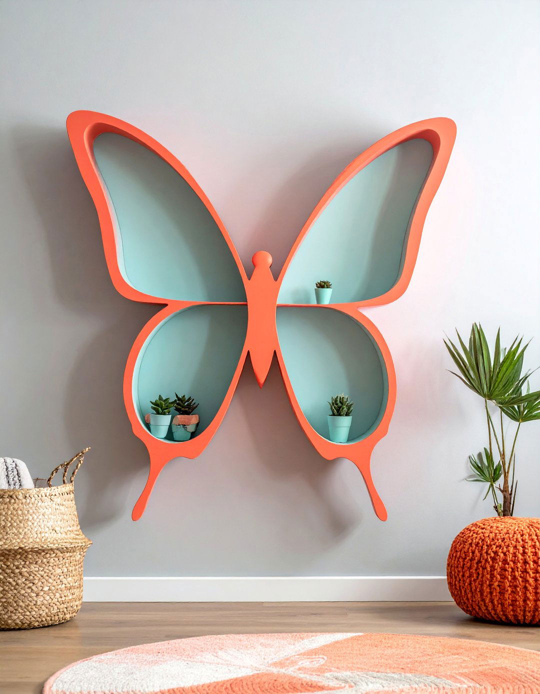 Custom Butterfly Shaped Wall Shelving - 15 Butterfly-themed Room Ideas for a Whimsical Space