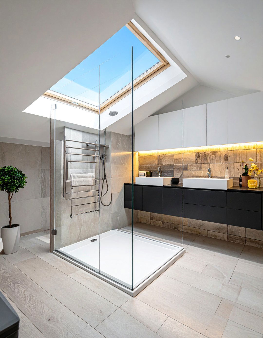 Custom Glass Enclosure Solutions - 15 Creative Sloped Ceiling Attic Bathroom Ideas