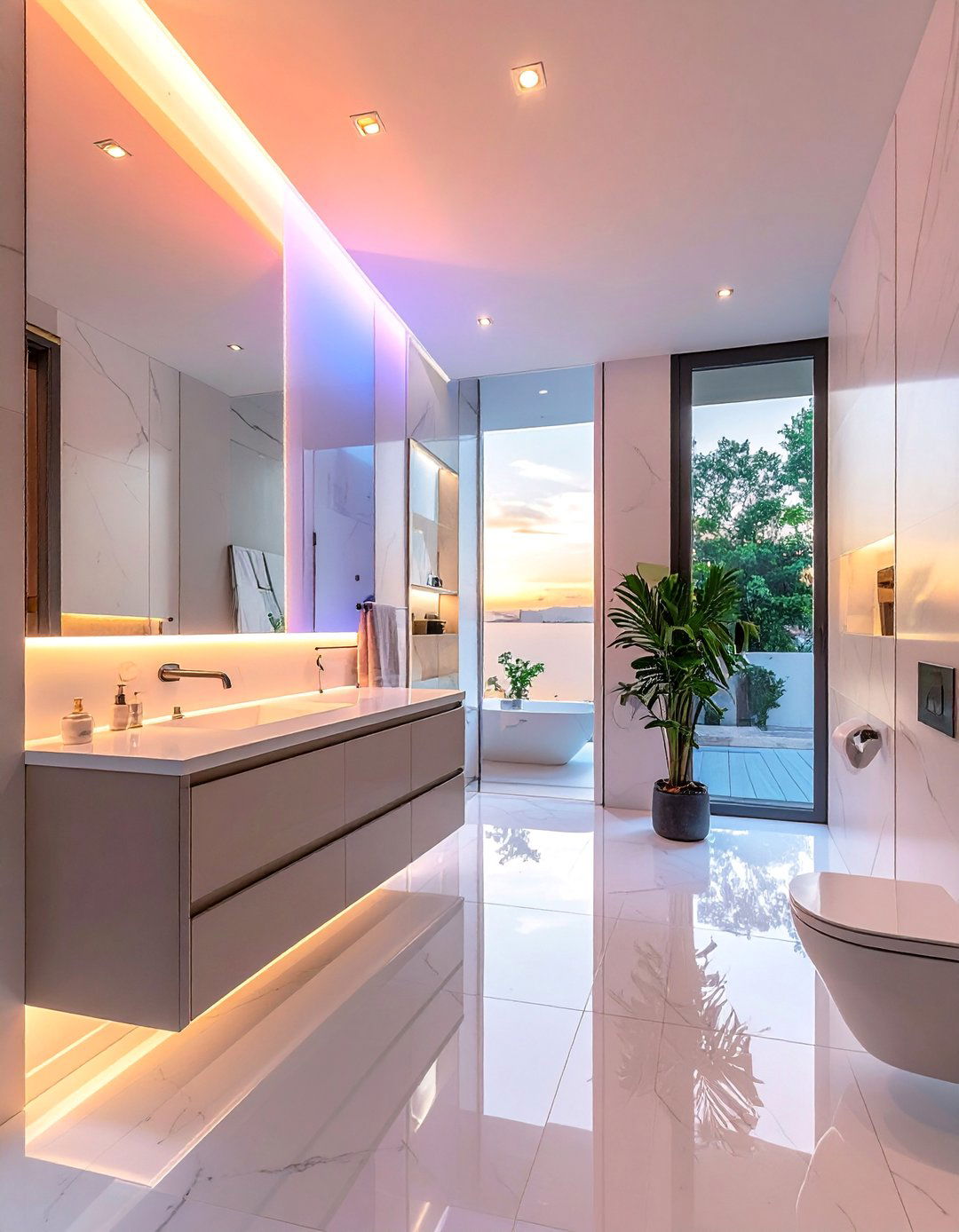 Custom Mirror Features - 40 Elegant Primary Bathroom Ideas for a Luxurious Space