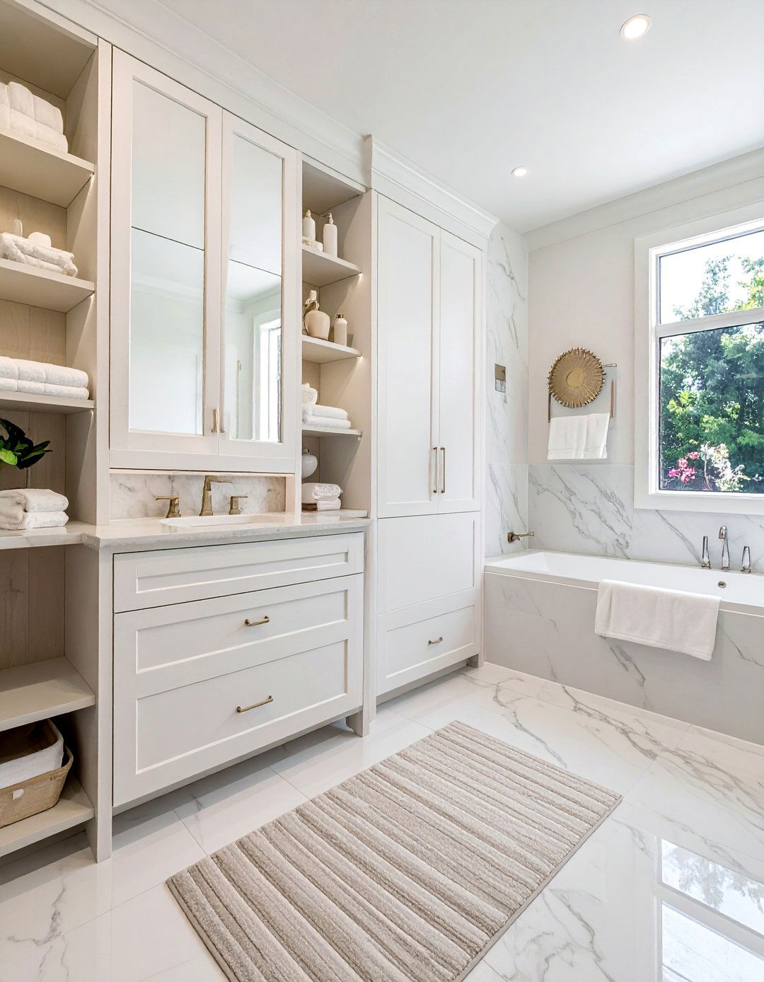 Custom Storage Solutions - 40 Elegant Primary Bathroom Ideas for a Luxurious Space