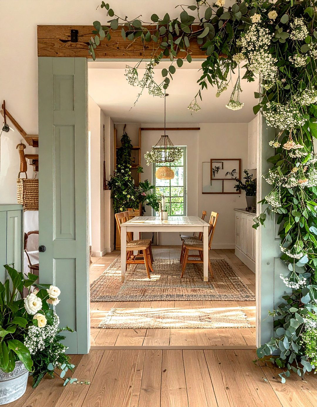 DIY Floral Garland Decorations - 30 Cottagecore Dining Room Ideas for a Cozy and Charming Space