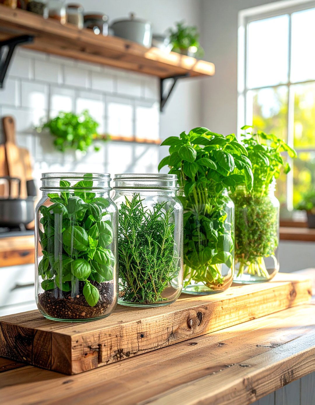 DIY Mason Jar Herb Vertical Garden - 40 Vertical Garden Ideas for Small Spaces