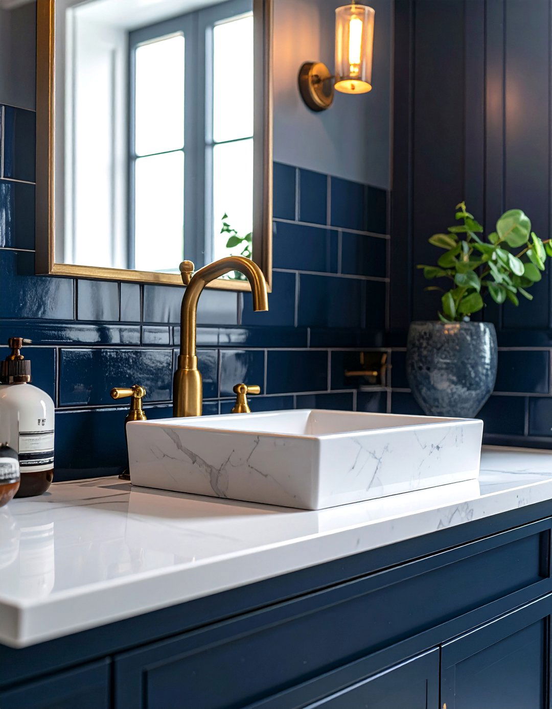 Dark Academia Bathroom with Brass Fixtures - 20 Dark Academia Bathroom Ideas for a Dramatic Look