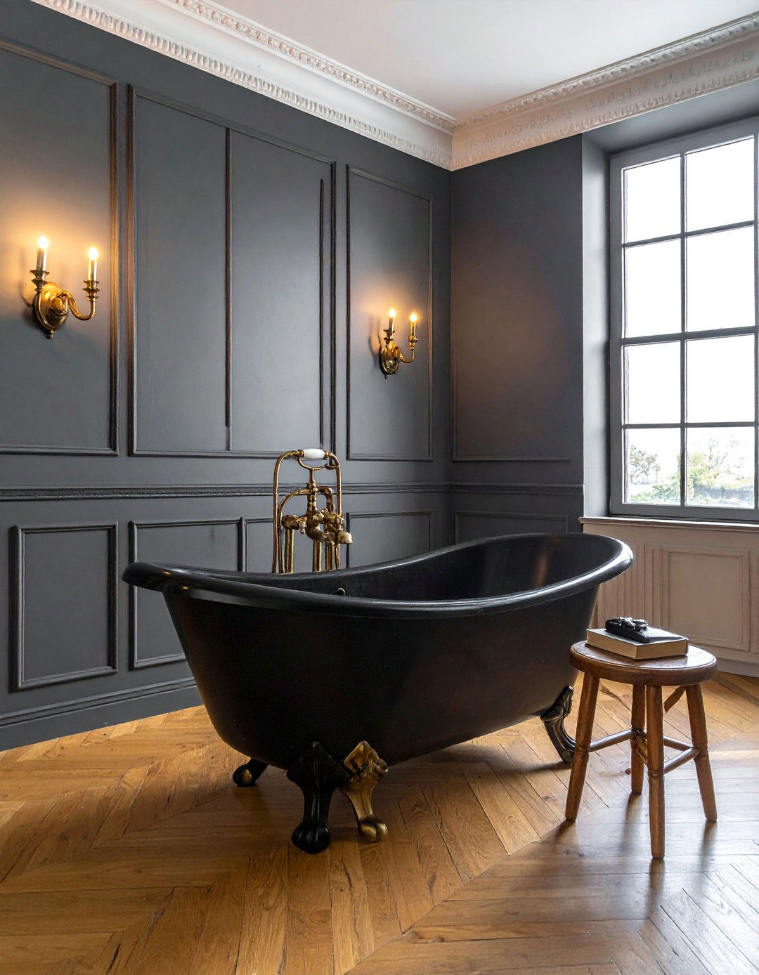 Dark Academia Bathroom with a Clawfoot Tub - 20 Dark Academia Bathroom Ideas for a Dramatic Look