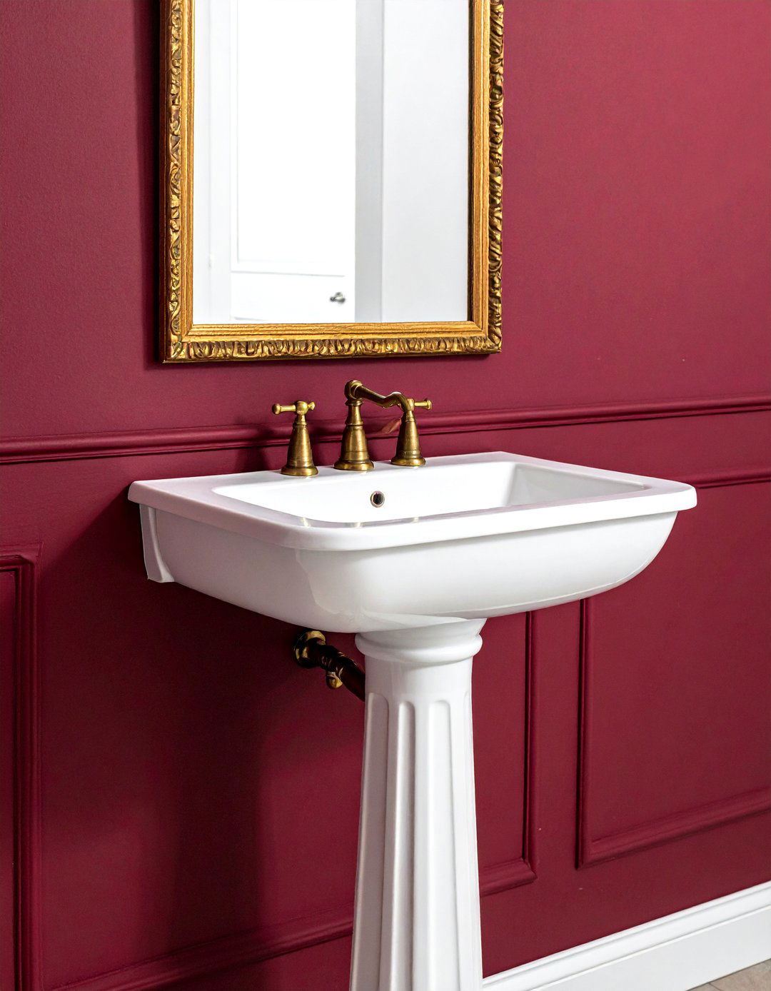 Dark Academia Bathroom with a Pedestal Sink - 20 Dark Academia Bathroom Ideas for a Dramatic Look