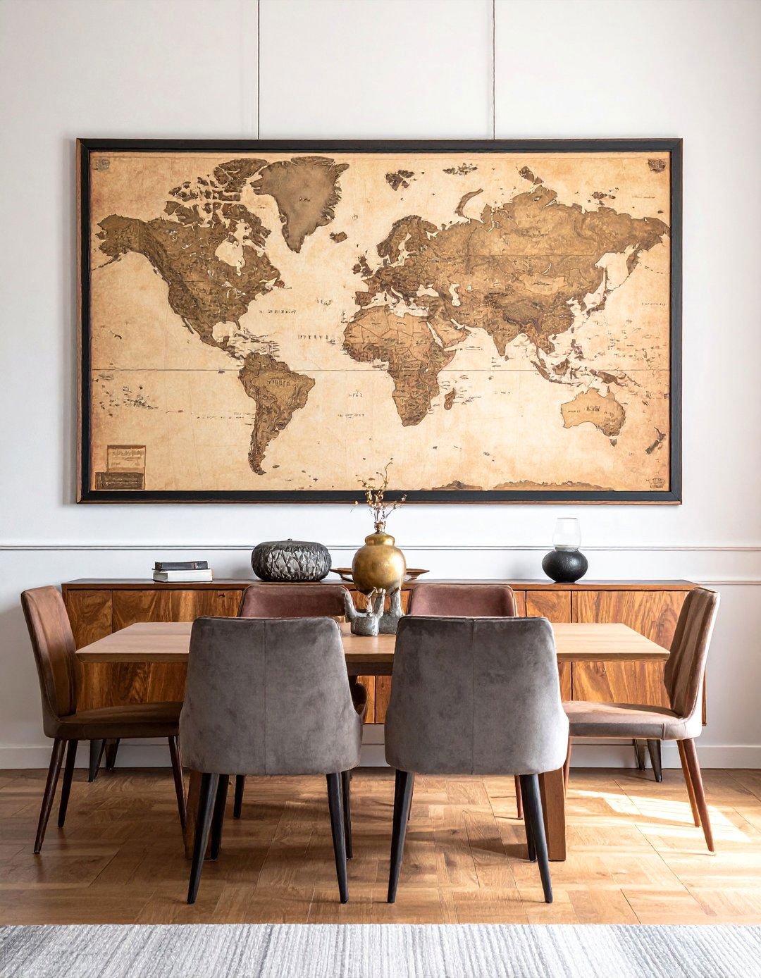 Dark Academia Dining Room Styled with Antique Maps - 20 Dark Academia Dining Room Ideas for Elegance