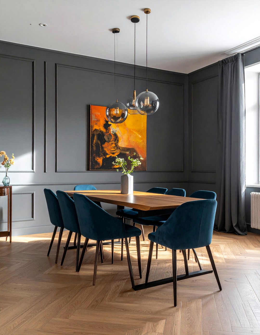 Dark Academia Dining Room with a Dark Moody Paint Color - 20 Dark Academia Dining Room Ideas for Elegance