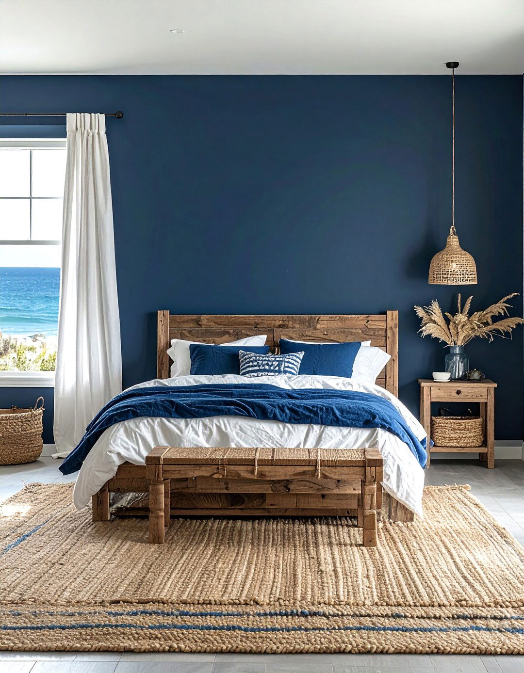 Dark Blue Coastal Themed Bedroom - 30 Dark Blue Bedroom Ideas for a Serene and Stylish Space