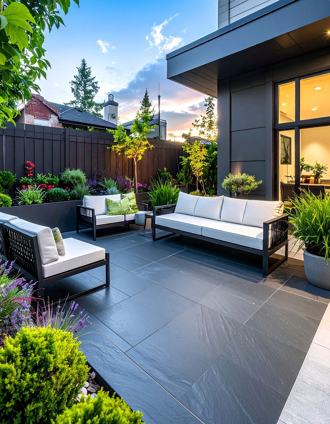 Dark Gray Stamped Concrete Patio - 40 Stamped Concrete Patio Ideas for Stylish Outdoor Spaces