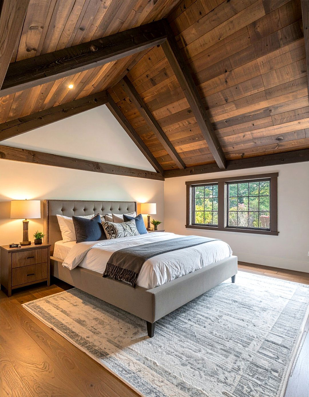 Dark Stained Wood Plank Vaulted Ceiling - 40 Vaulted Ceiling Ideas for a Spacious Look