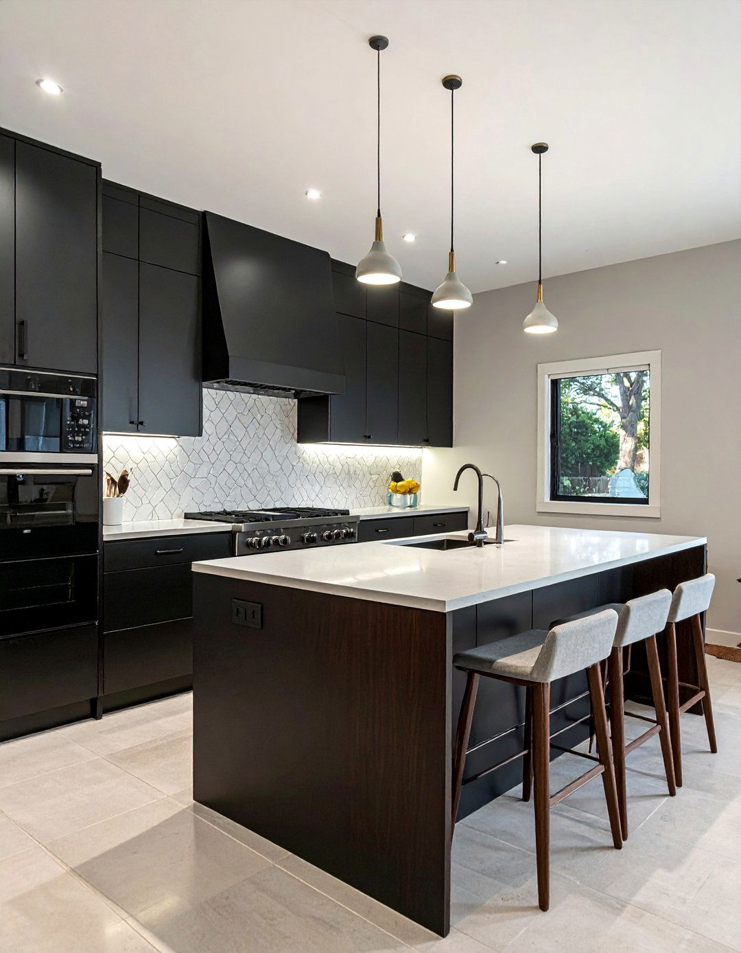 Dark Walnut Cabinets With Black Appliances - 20 What Color Cabinets Go With Black Appliances Ideas