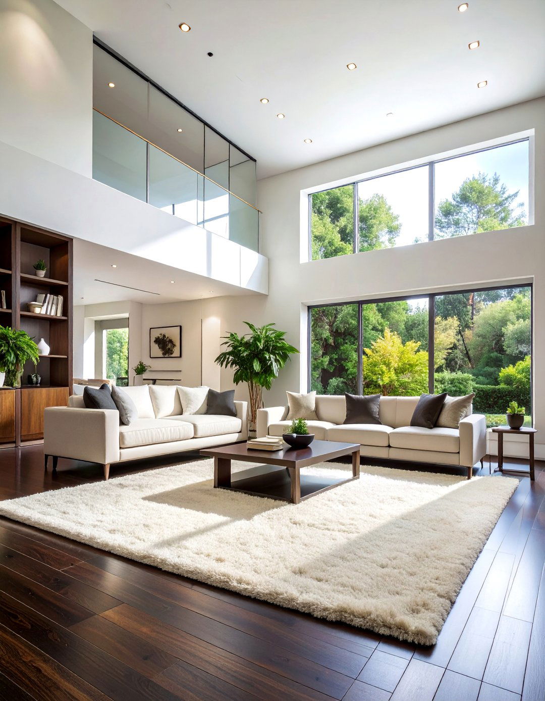 Dark Walnut Floors Featuring a Light Colored Area Rug - 20 Dark Walnut Floors for Stylish Room Designs