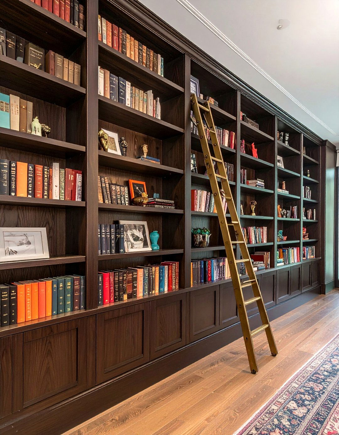 Dark Wood Built In Bookshelves - 20 Dark Wood Interior Design Ideas for Your Home