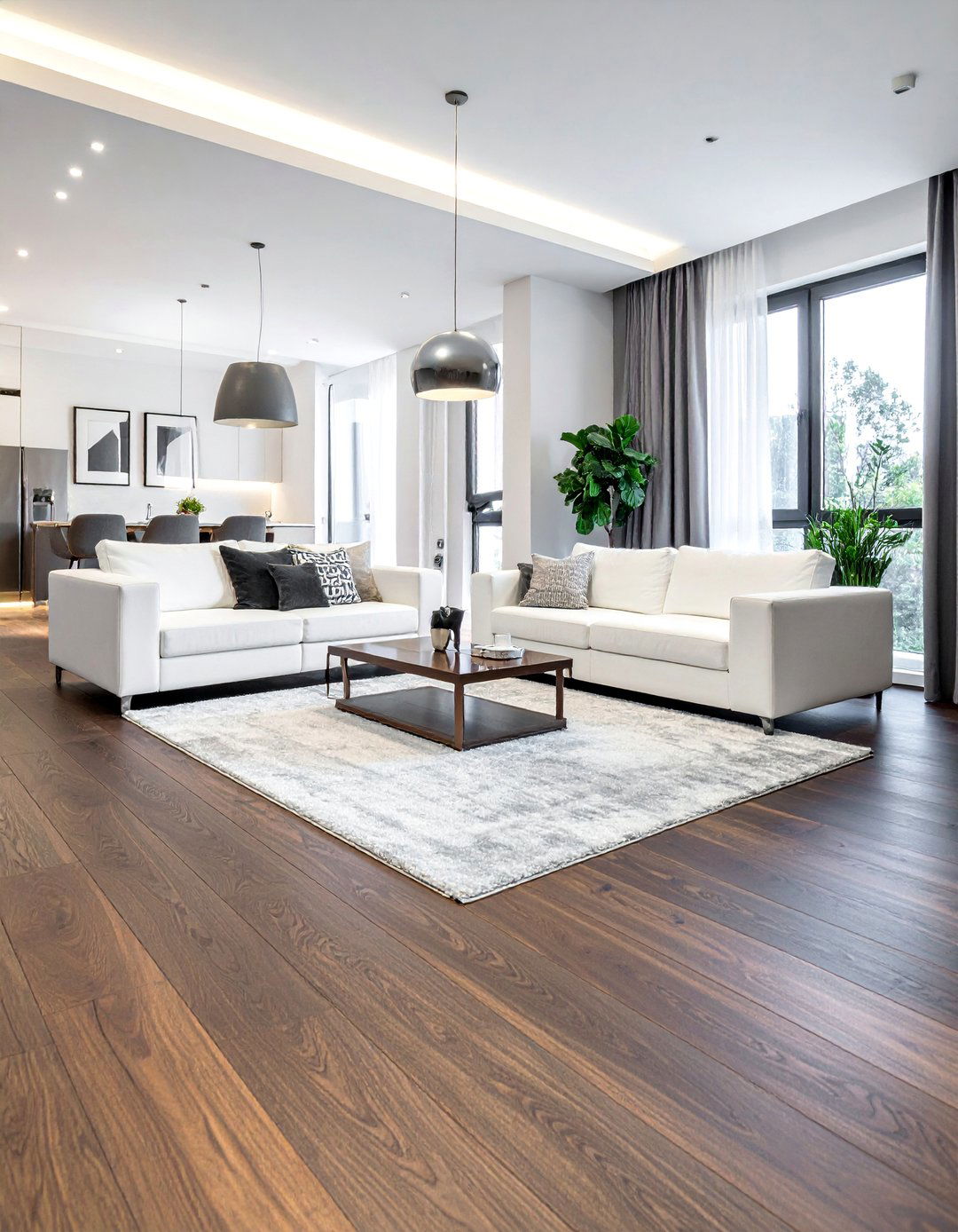Dark Wood Flooring for a Grounded Foundation - 20 Dark Wood Interior Design Ideas for Your Home