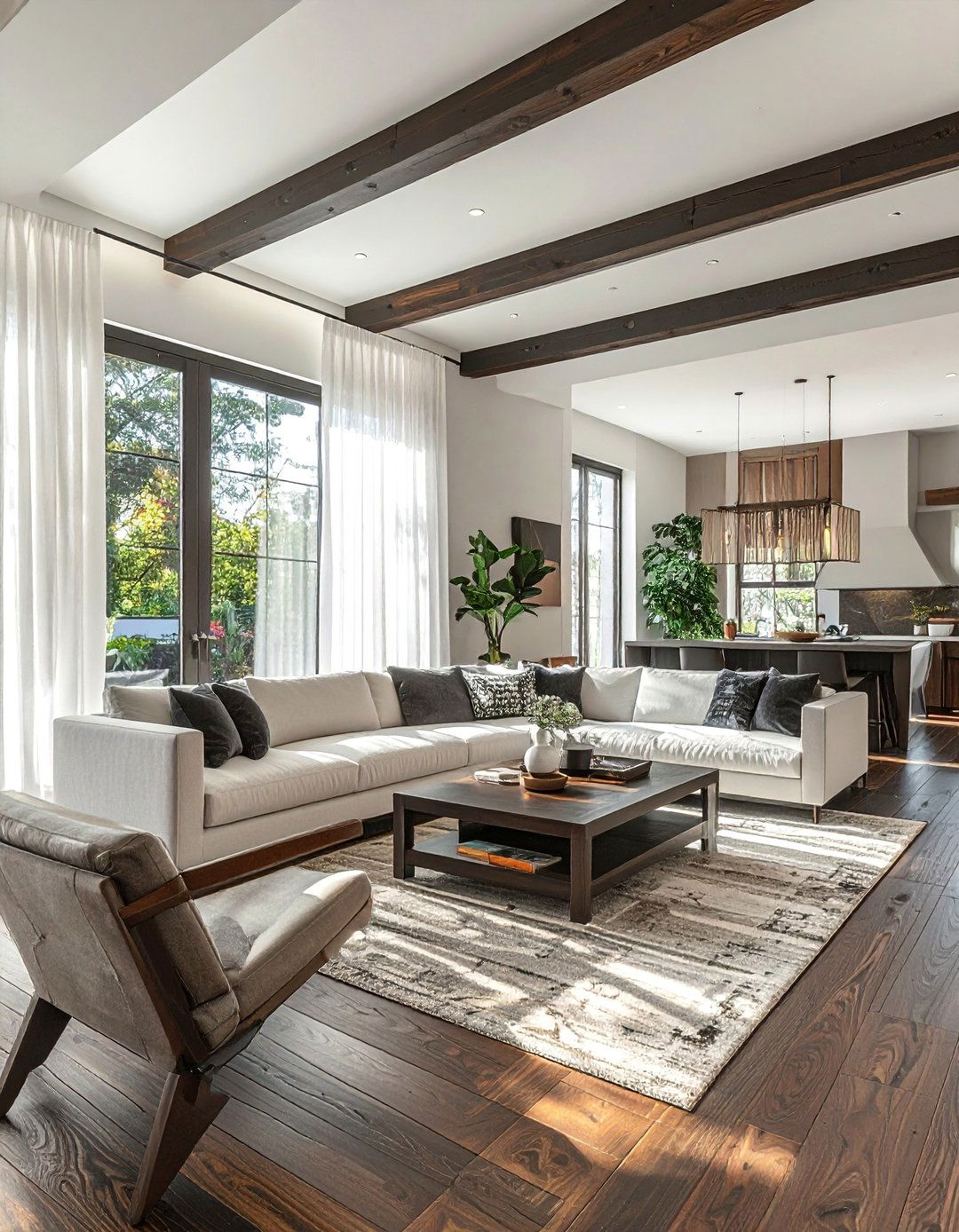 Dark Wood Paired with Natural Light - 20 Dark Wood Interior Design Ideas for Your Home