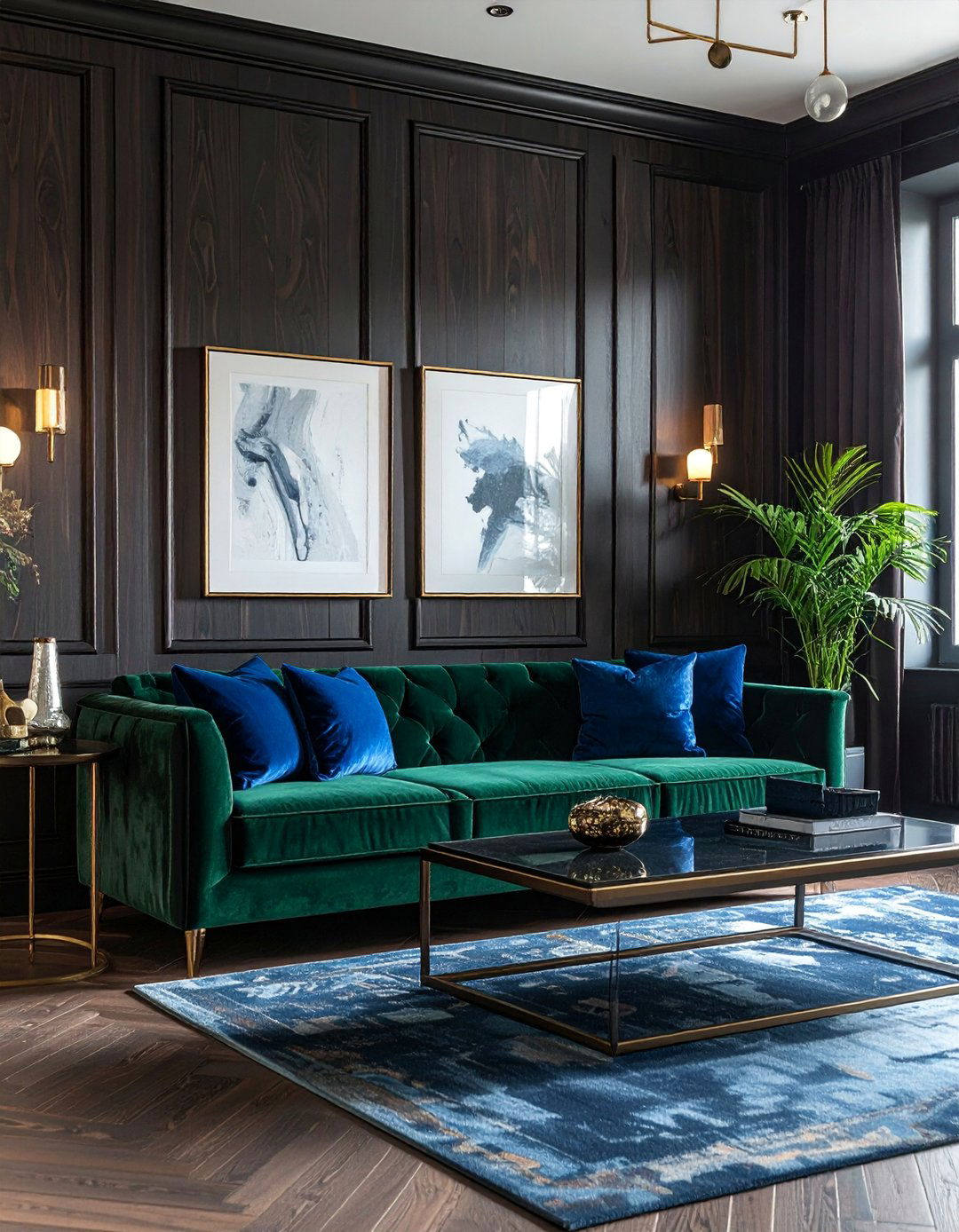 Dark Wood and Jewel Toned Furnishings - 20 Dark Wood Interior Design Ideas for Your Home