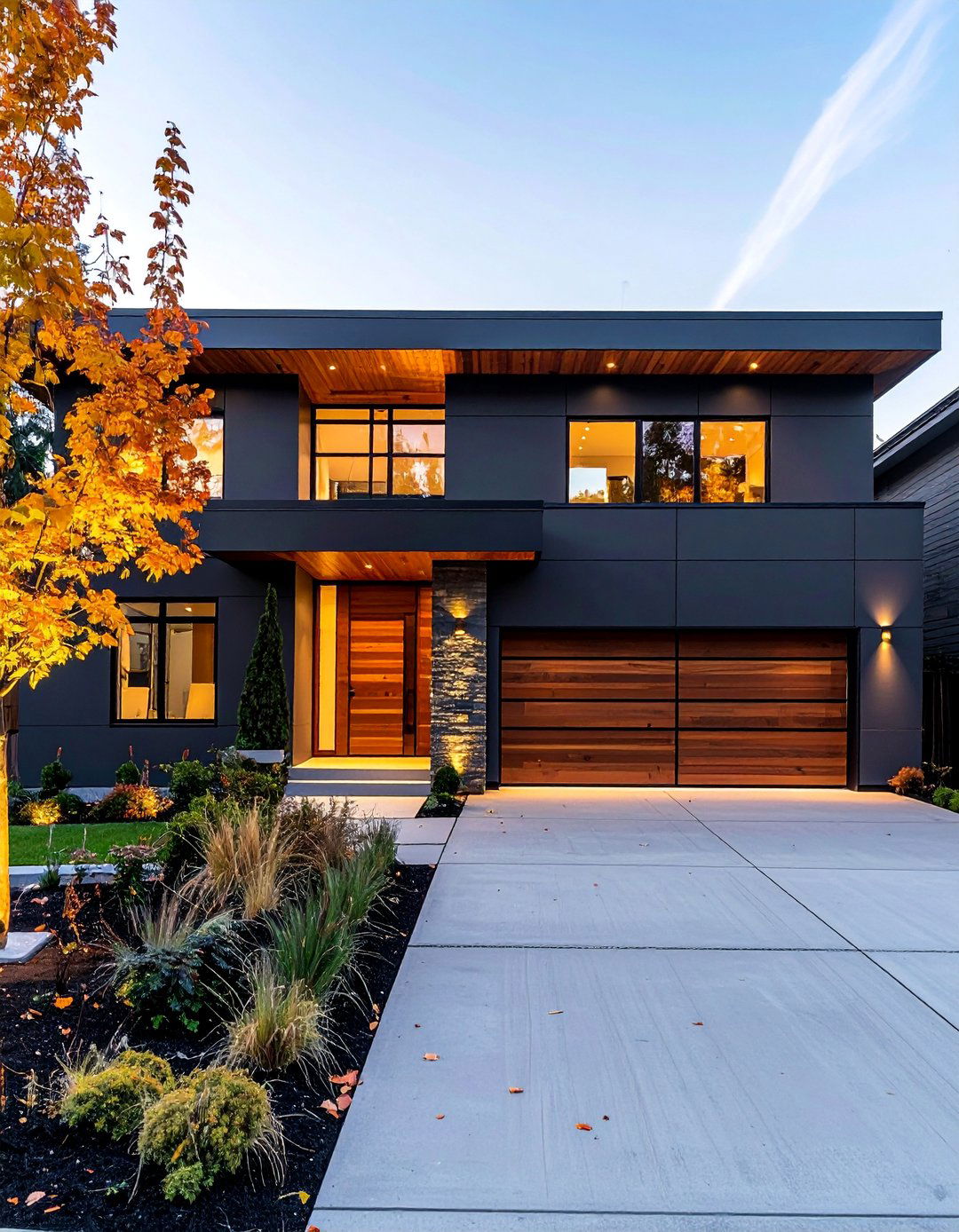 Dark and Moody Exterior with Charcoal Paint - 20 Aesthetic House Exterior Ideas to Boost Curb Appeal